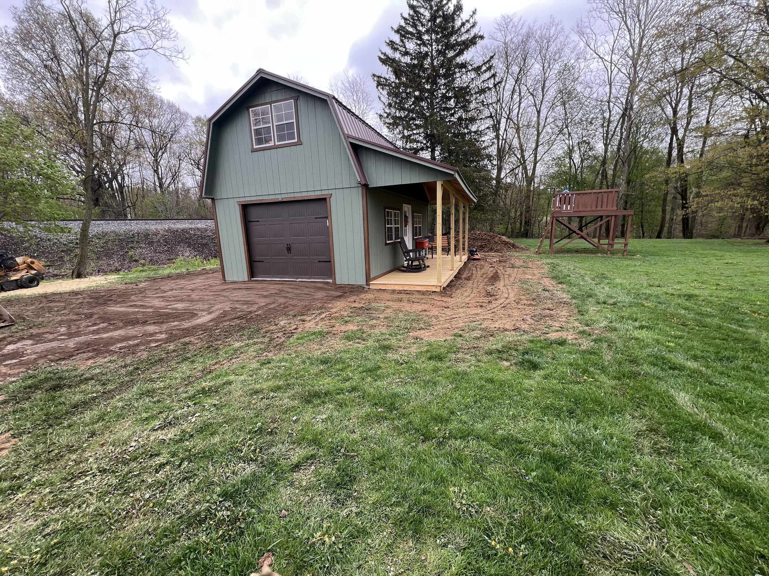 Freshly graded barn in Grafton Ohio