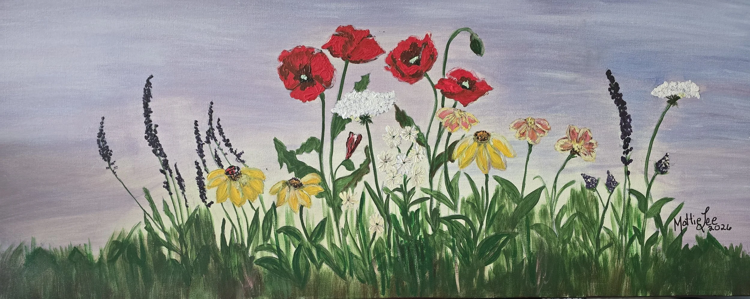SELAH BLOOM series: BLOOM AT DAWN- ACRYLIC  ON CANVAS-16X40