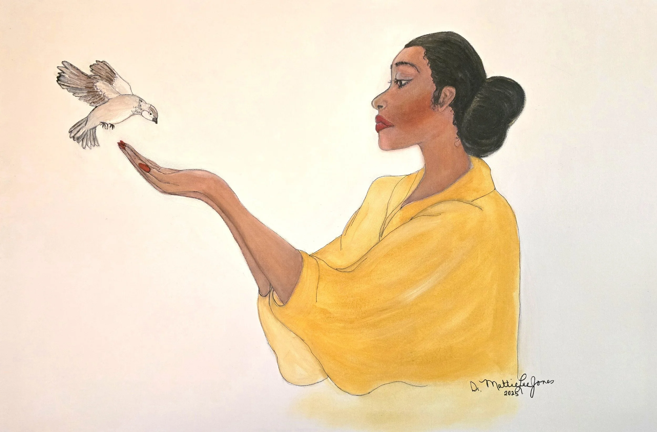 LADY BIRD 24X36 OIL ON CANVAS