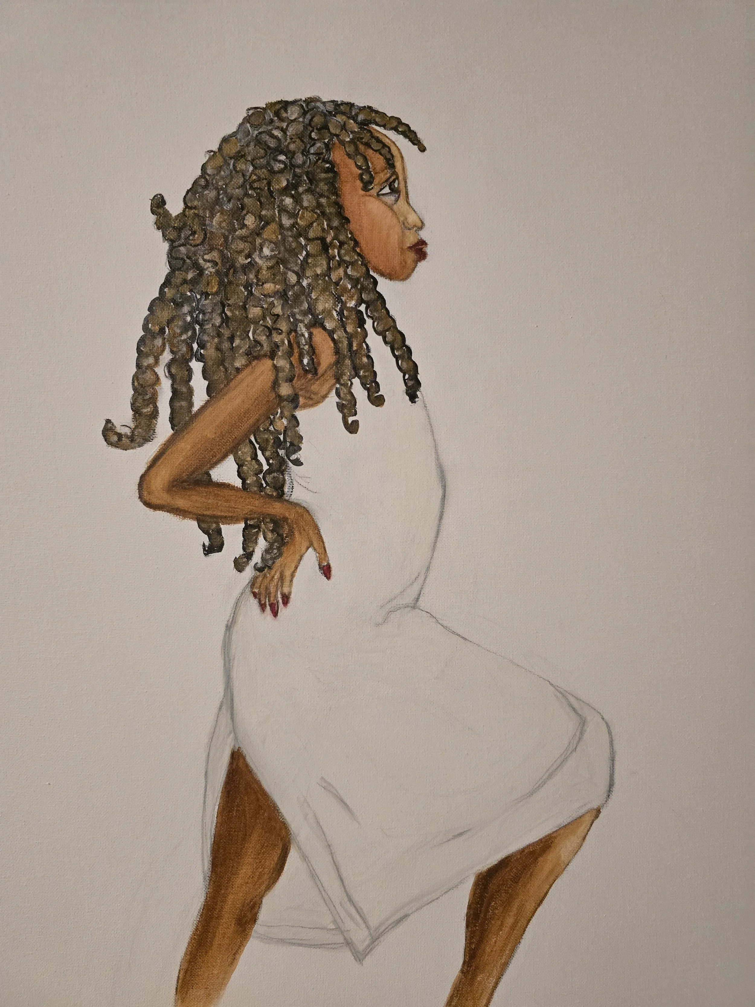 LOCS OF PASSION WATERCOLOR ON CANVAS 24X18
