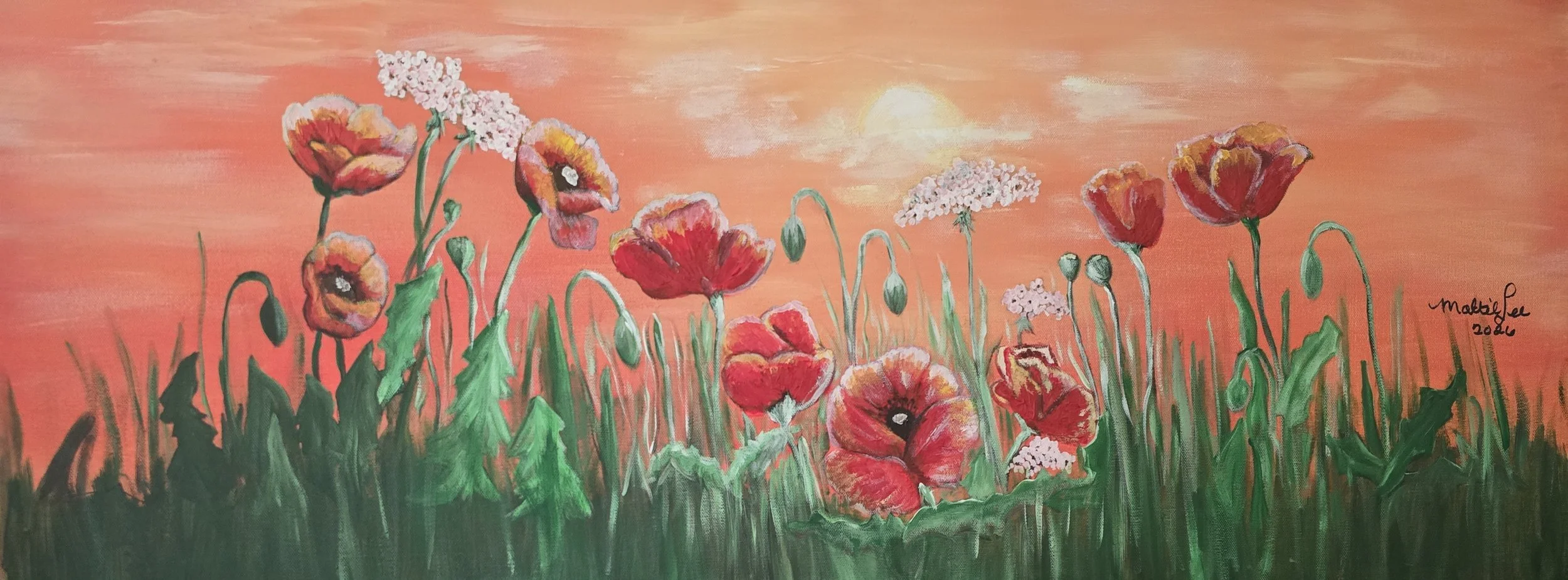 SELAH BLOOM series: SUNLIT BLOOM-ACRYLIC ON CANVAS-16X40