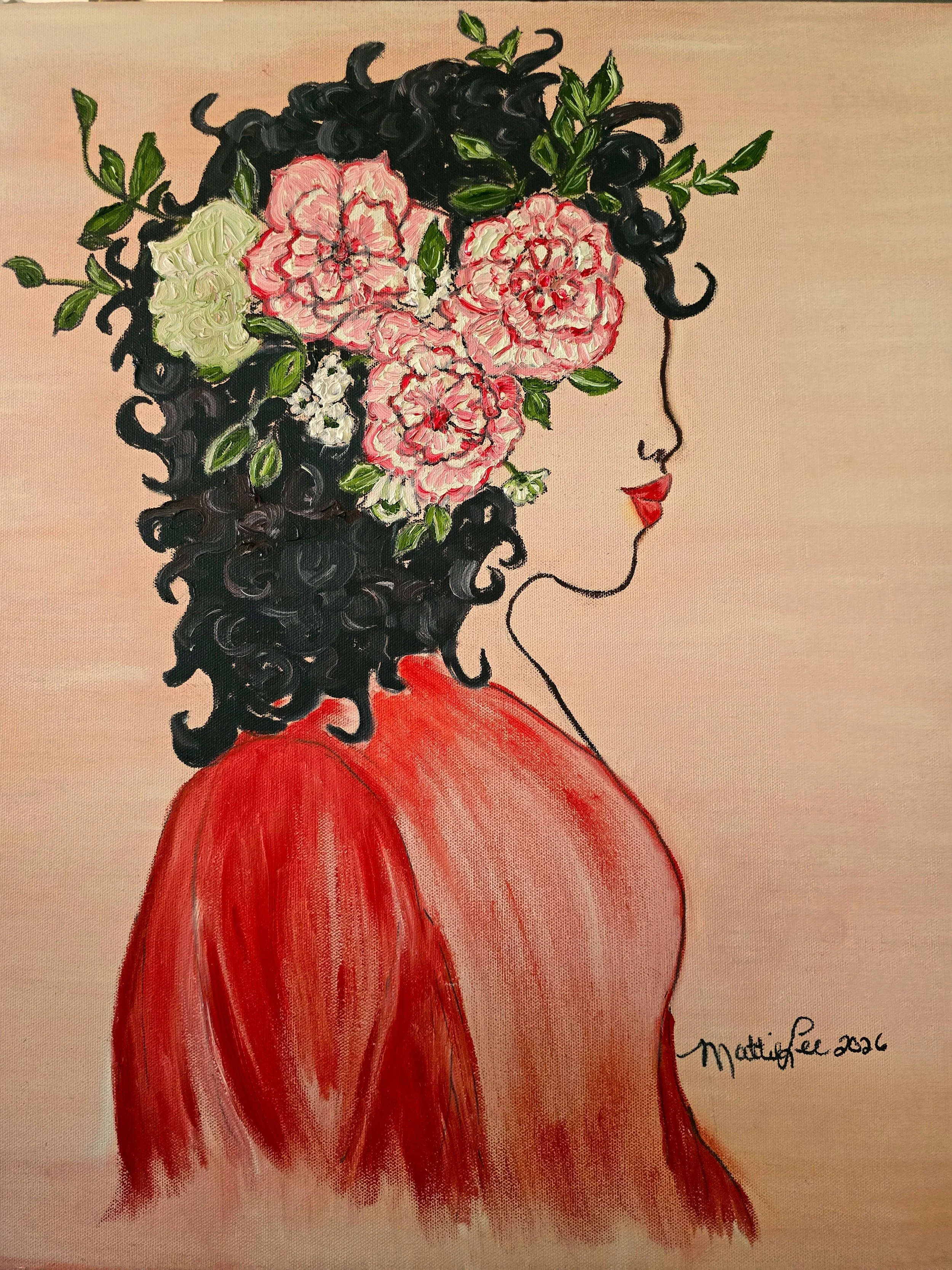 SELAH BLOOM series: THOUGHTS IN FULL BLOOM-OIL ON CANVAS-24X24