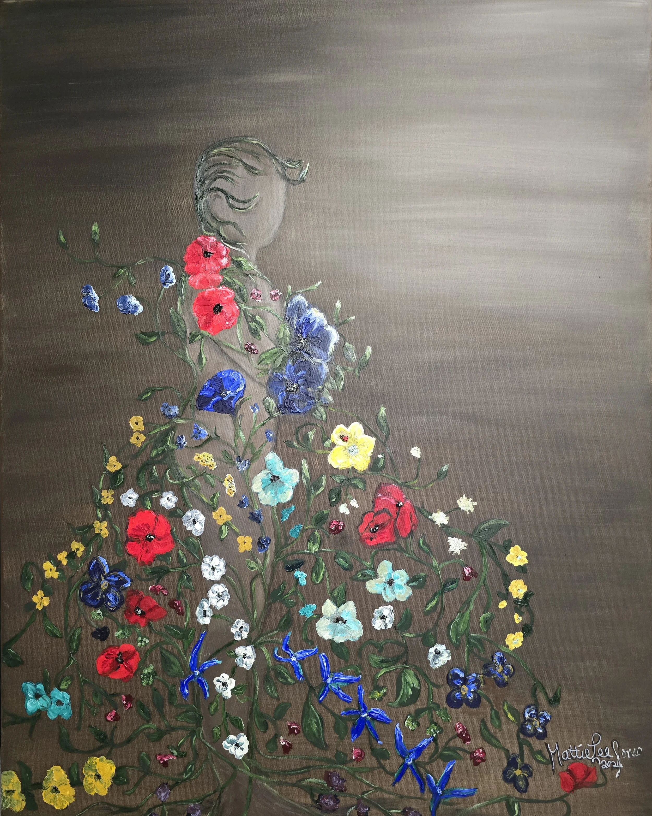 SELAH BLOOM series: AWAKING WITHNIN BLOOMS- OIL ON CANVAS-40X30