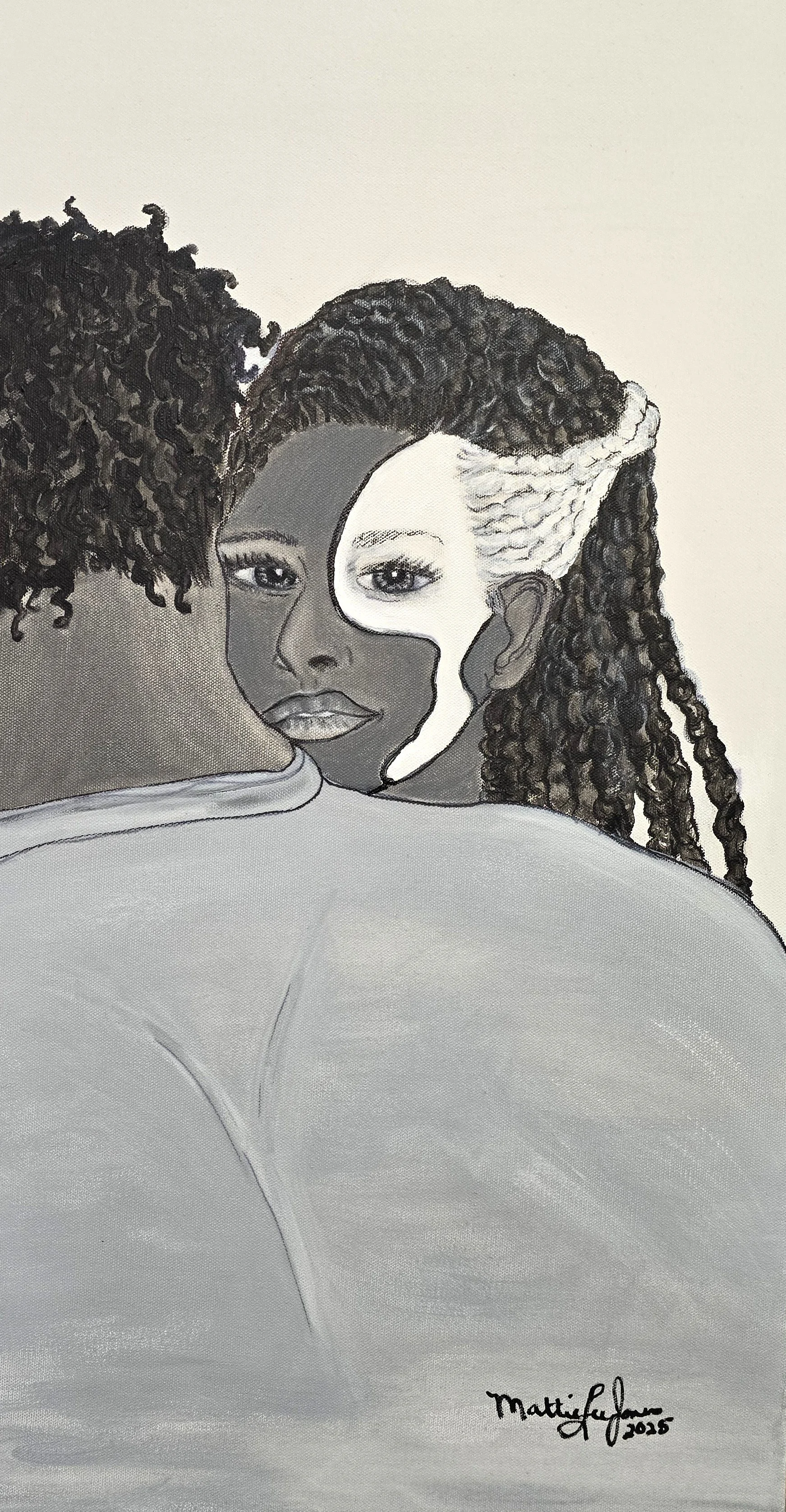 PATCHES SERIES OF THREE FEMALE & MALE 30X15 OIL & ACRYLIC ON CANVAS