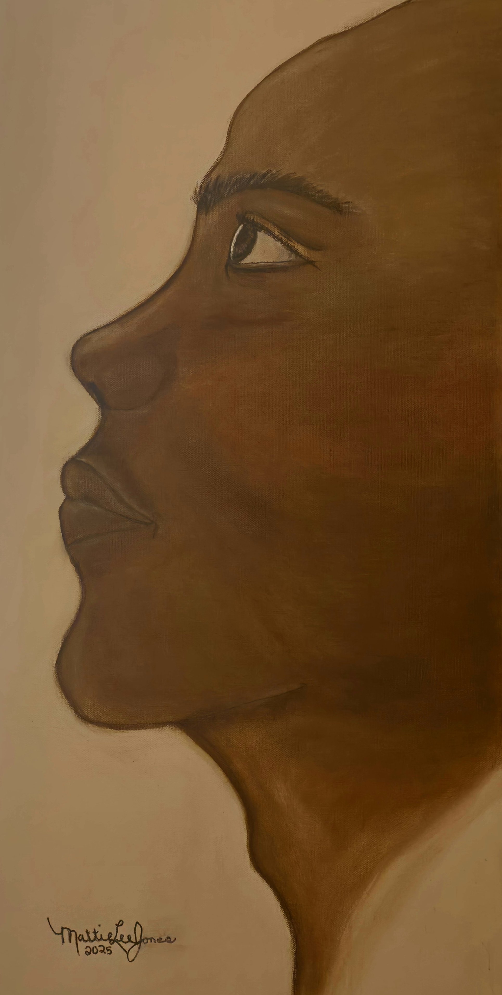 FACE ME MALE OIL ON CANVAS 30X15