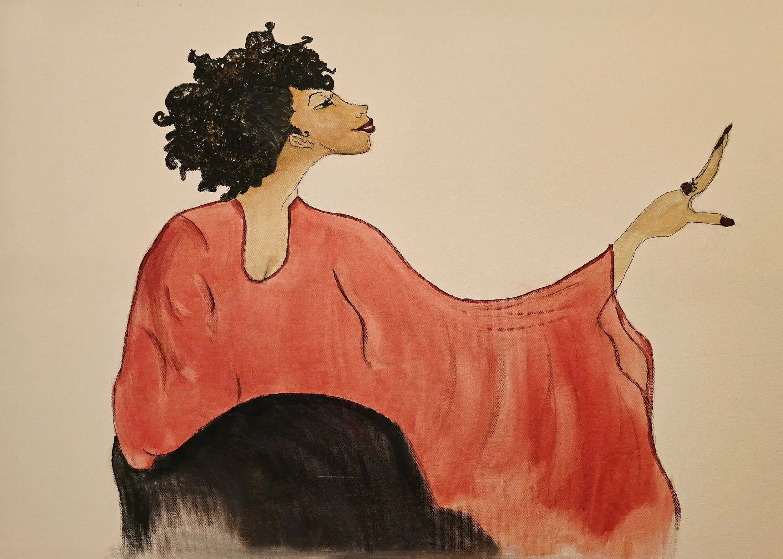 LADY BUG 24X36 OIL ON CANVAS