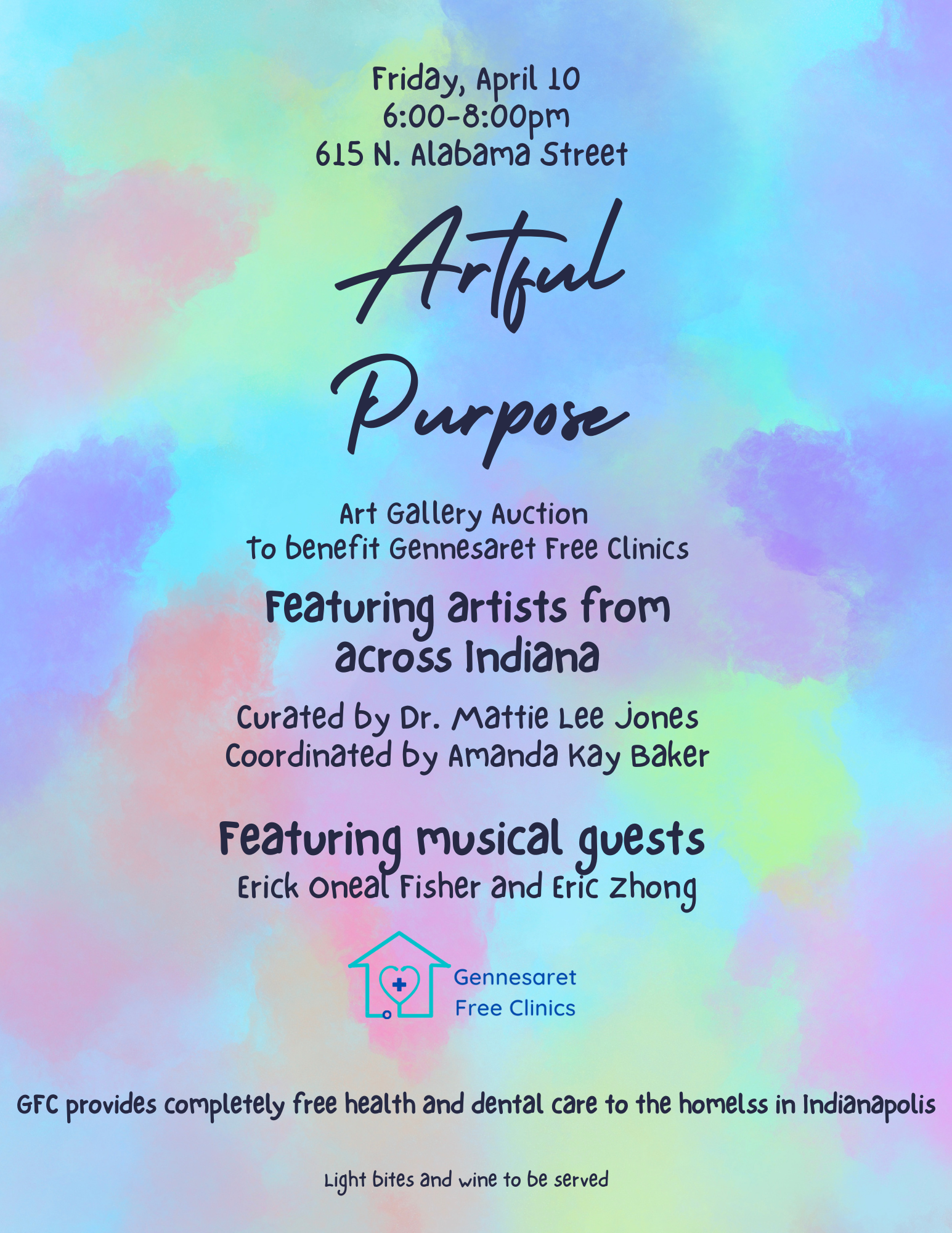 Curating my first event. 2026 to benefit Gennesaret Free Health and Dental care clinic for the homeless in Indiana