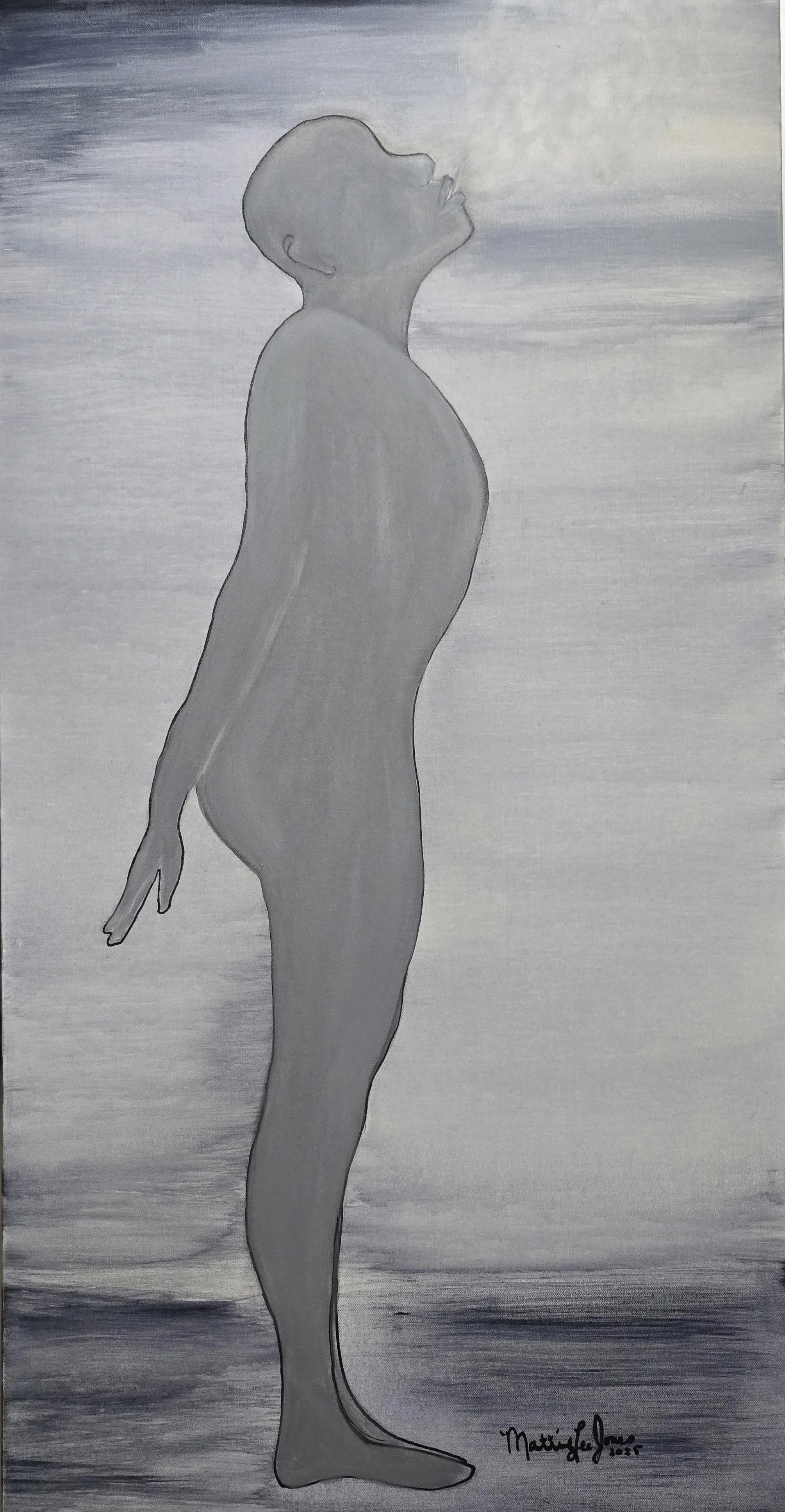 CONNECTION SERIES OF TWO EVERY BREATH OIL ON CANVAS 48X24