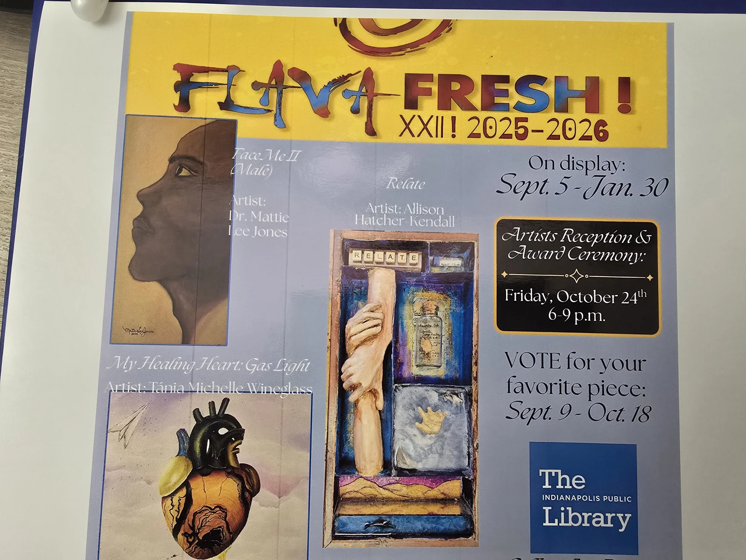 2025 JURIED EXHIBITION MY " MAN FACE ME' PAINITNG ON POSTER 