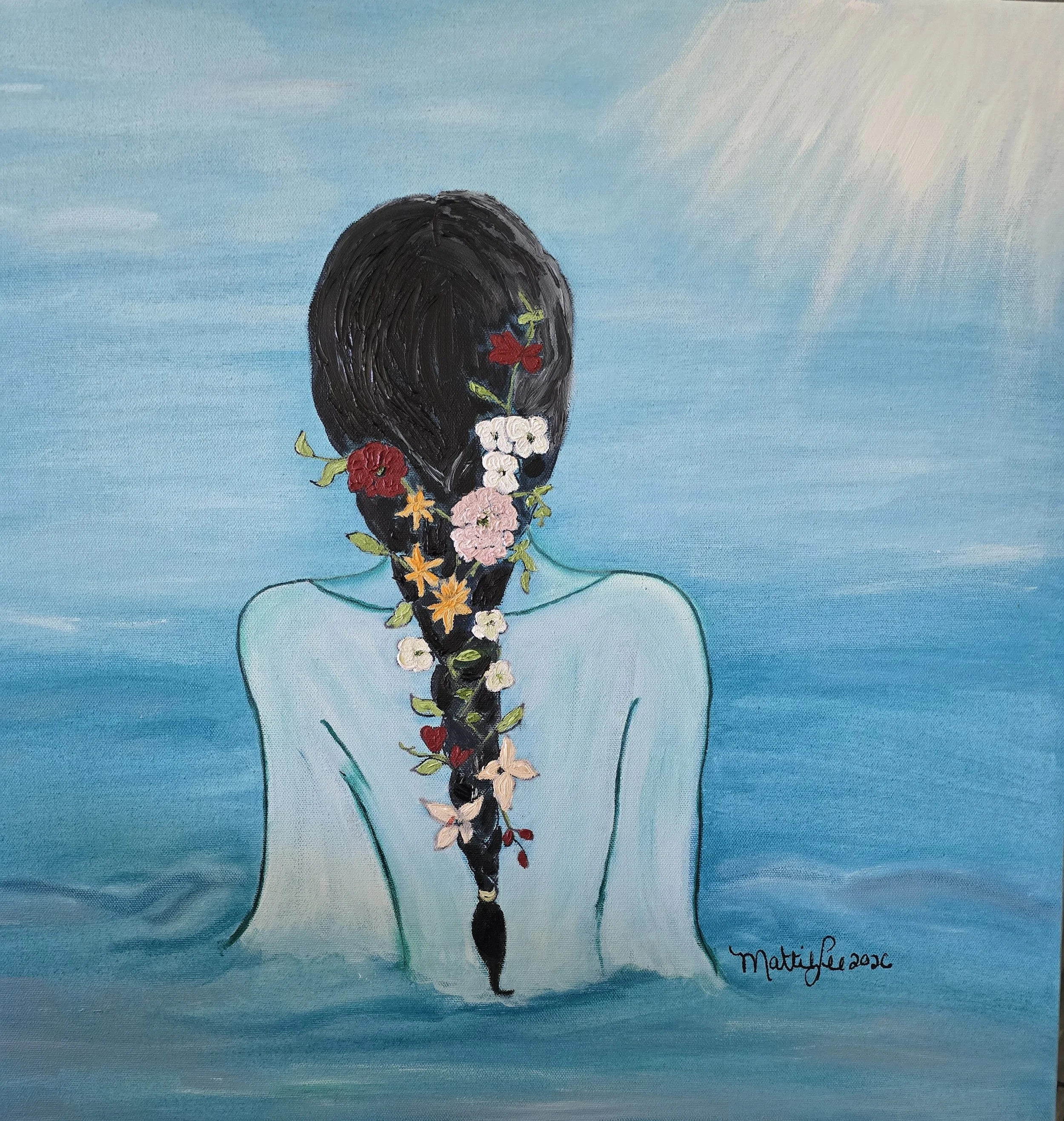 SELAH BLOOM series: BLOOM IN STILL WATERS-OIL ON CANVAS-24X24