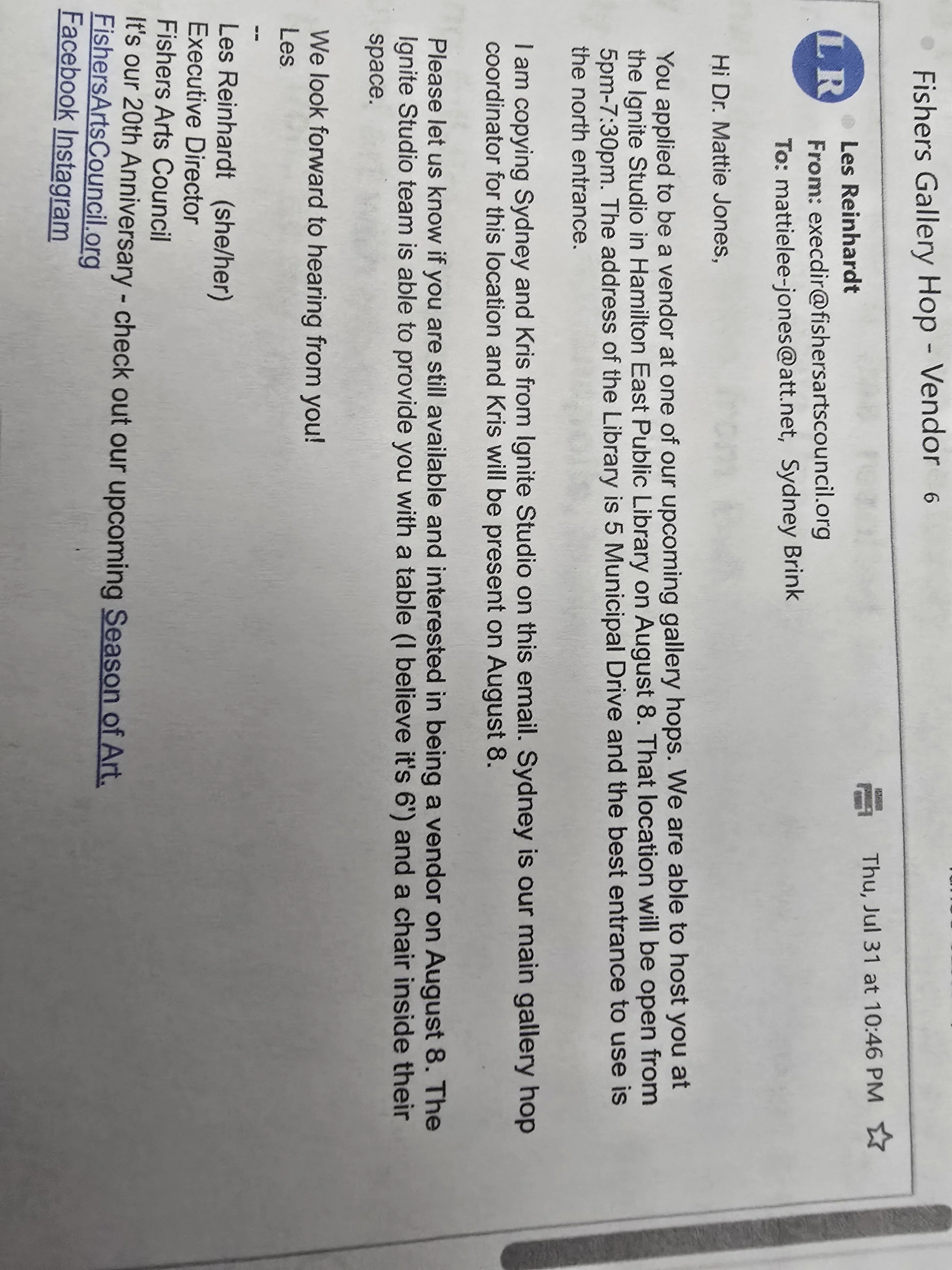 JURIED  LETTER OF EXCEPTANCE