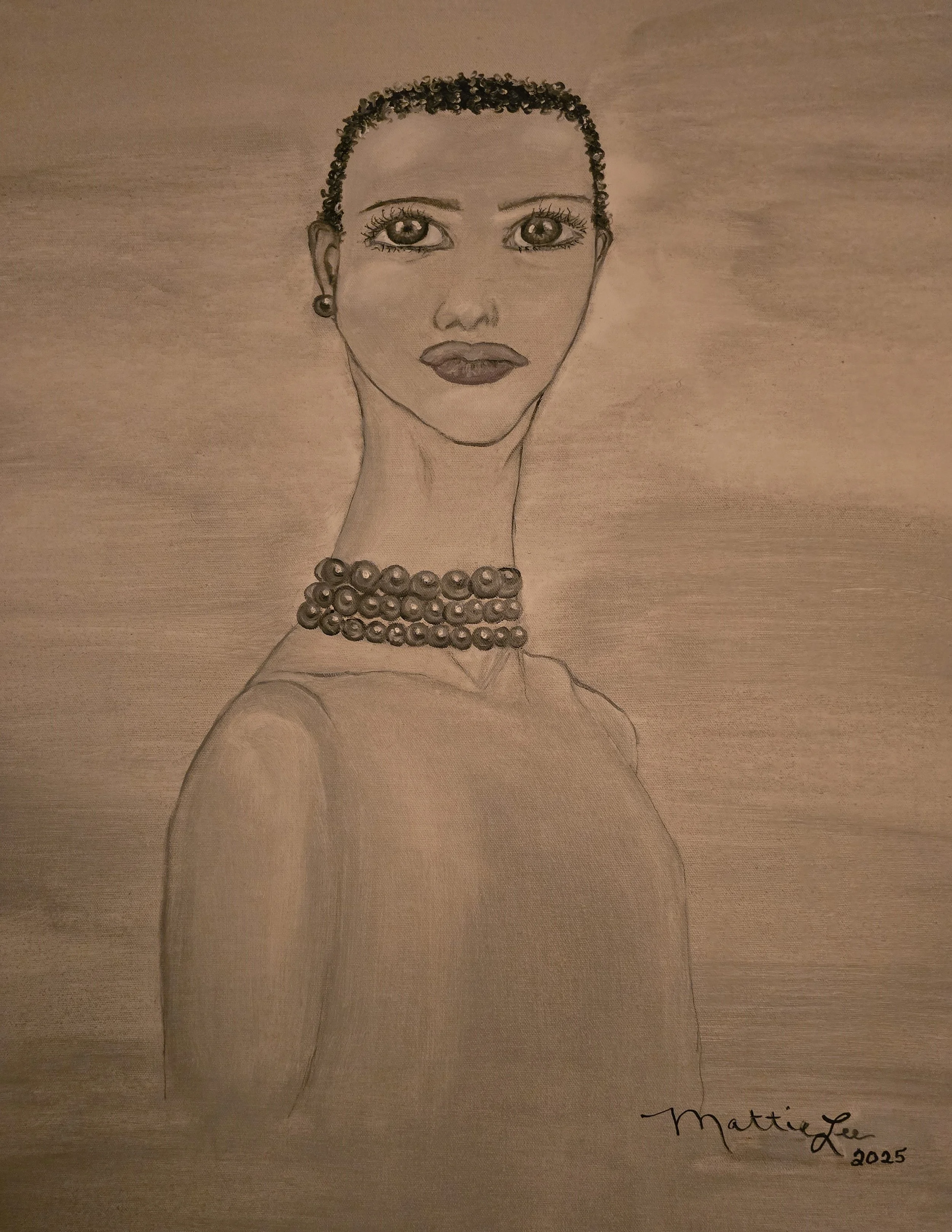 GRAY PEARLS OIL ON CANVAS 36X24