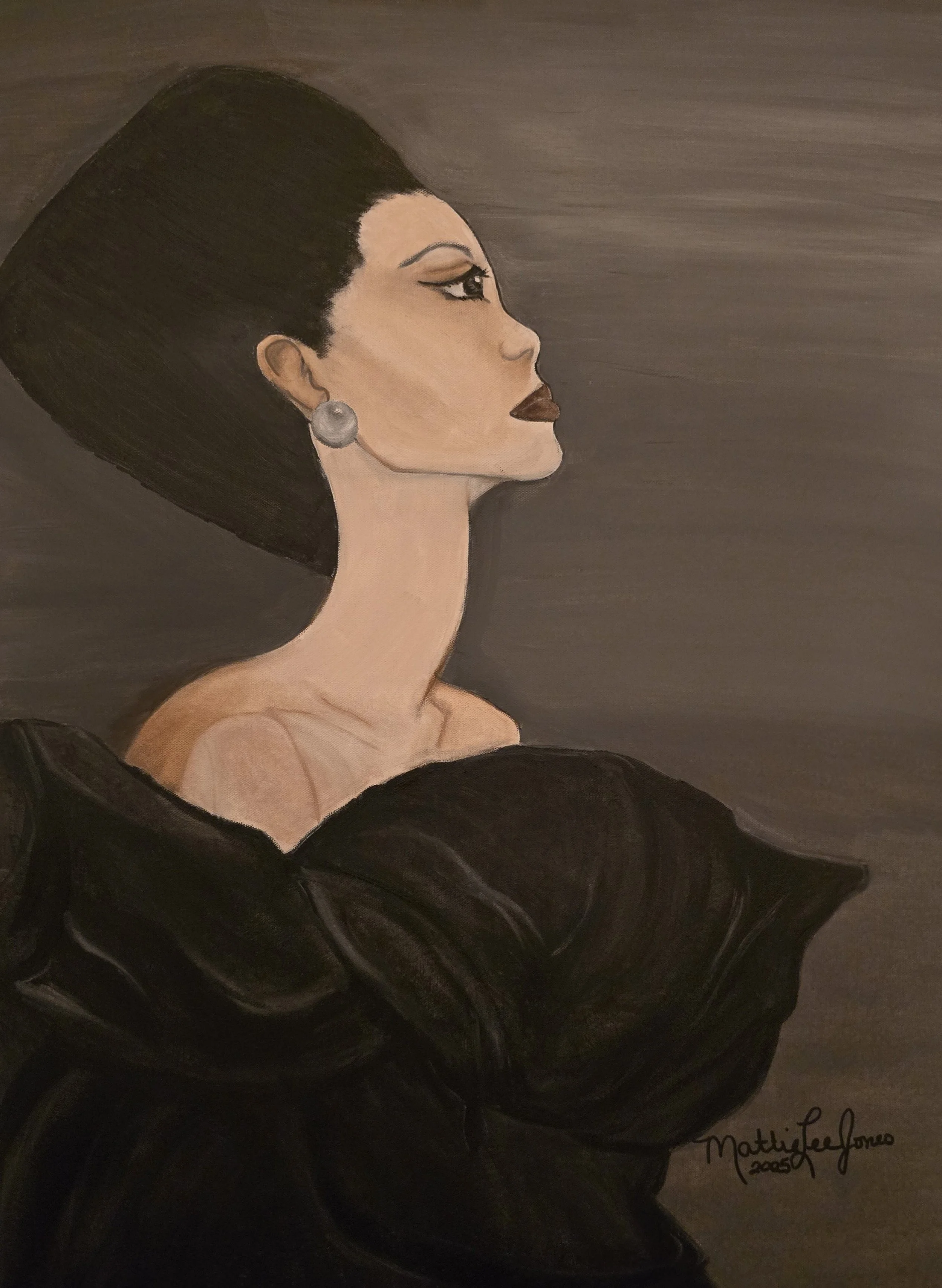 DRESSED IN BLACK OIL ON CANVAS  36X24