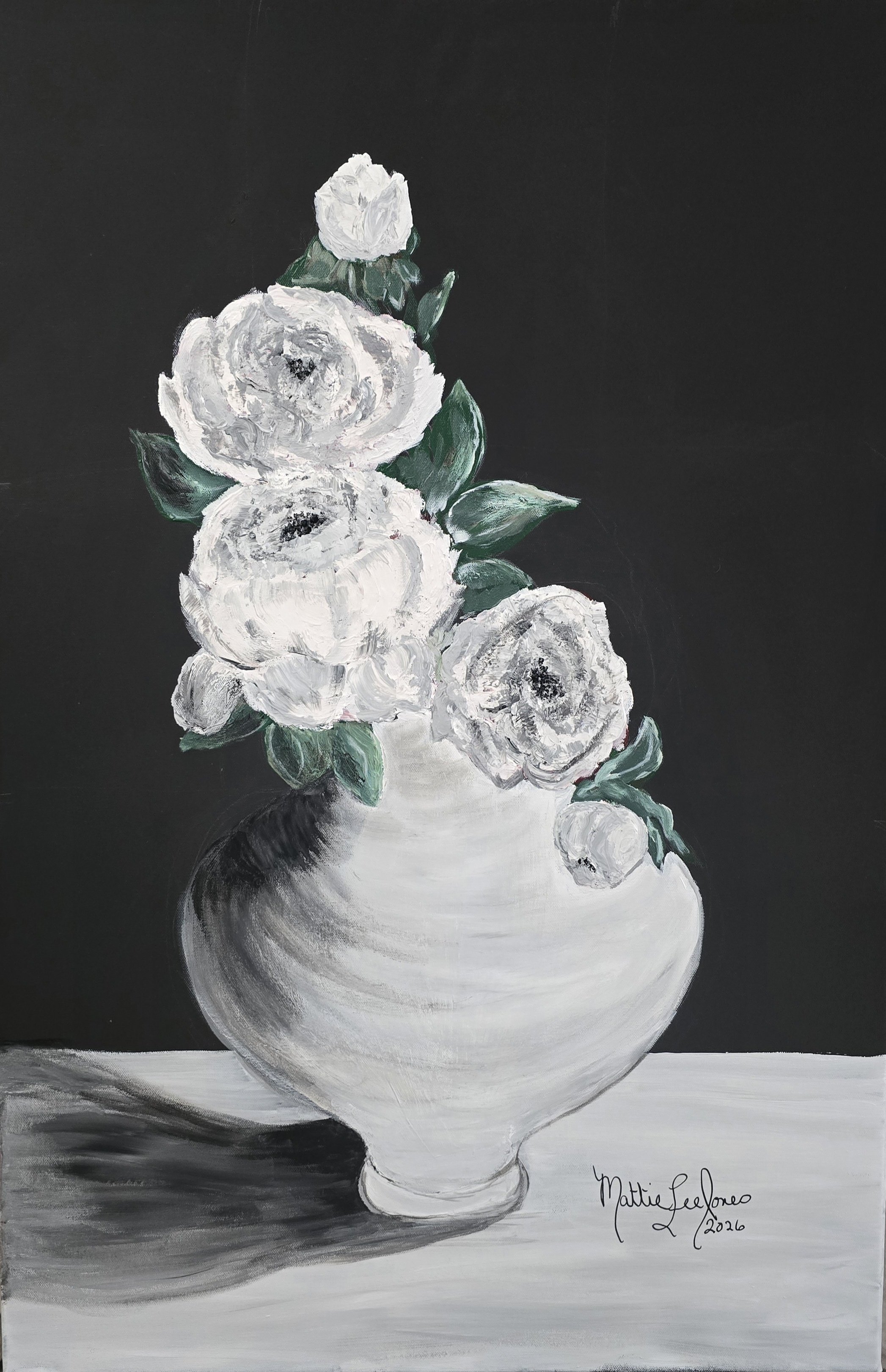 SELAH BLOOM series: Title WHISPERING BLOOM 36x24 Acrylic on canvas