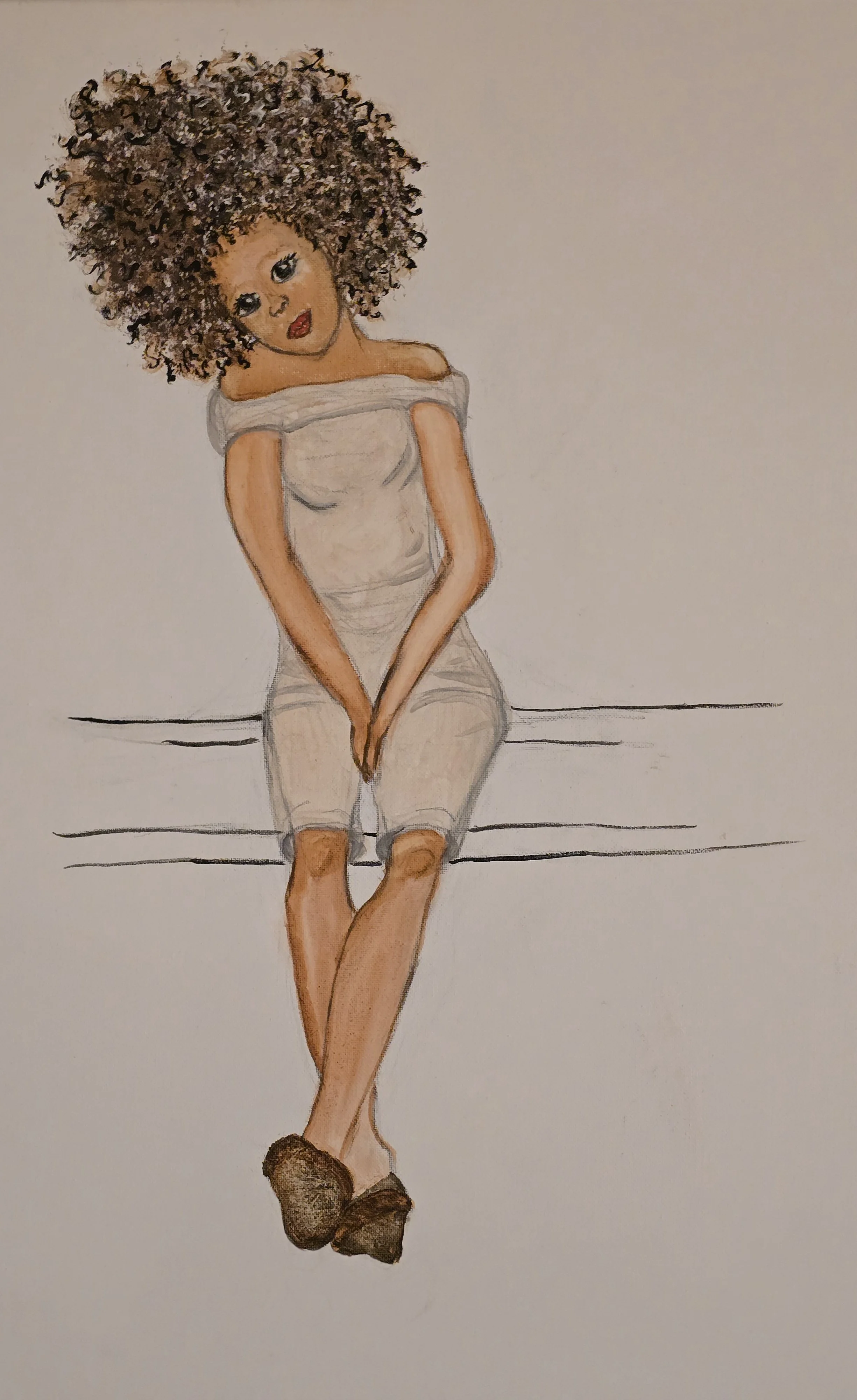 NATURALLY CUTE WATERCOLOR ON CANVAS 24X18