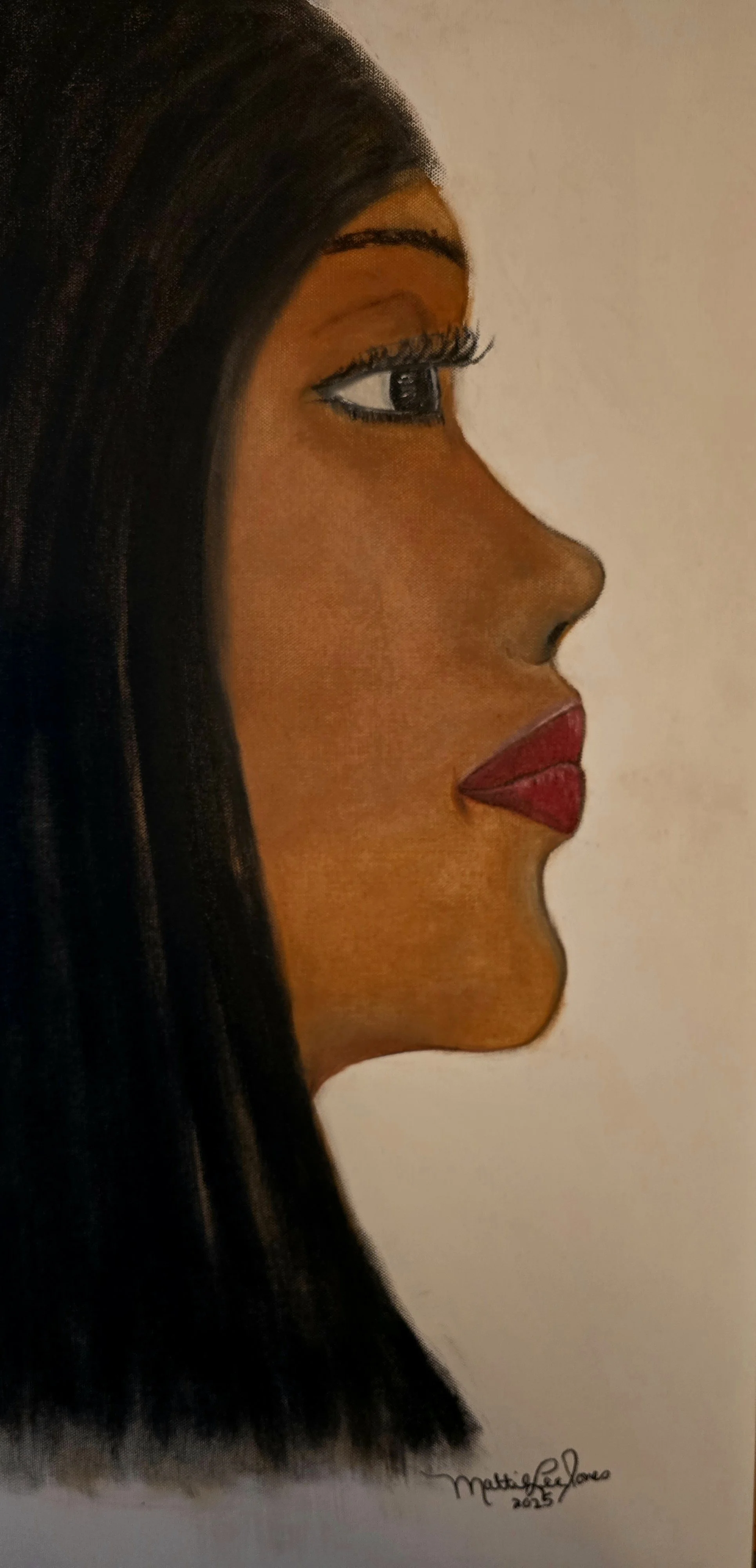 FACE ME FEMALE OIL ON CANVAS 30X15