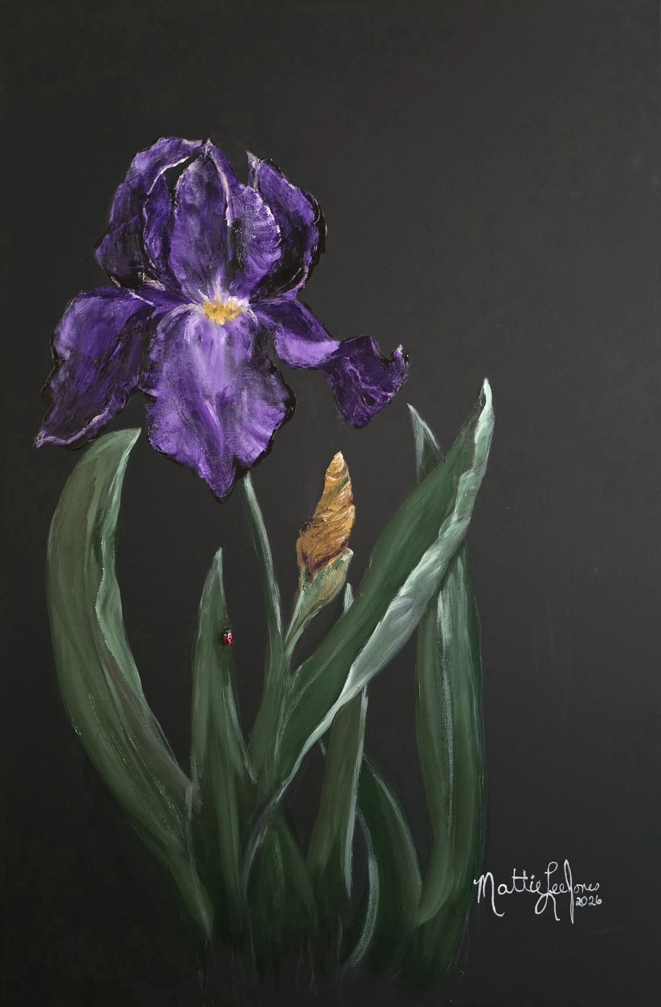 SELAH BLOOM series Title: GRATEFUL BLOOM 36x24 acrylic on canvas 