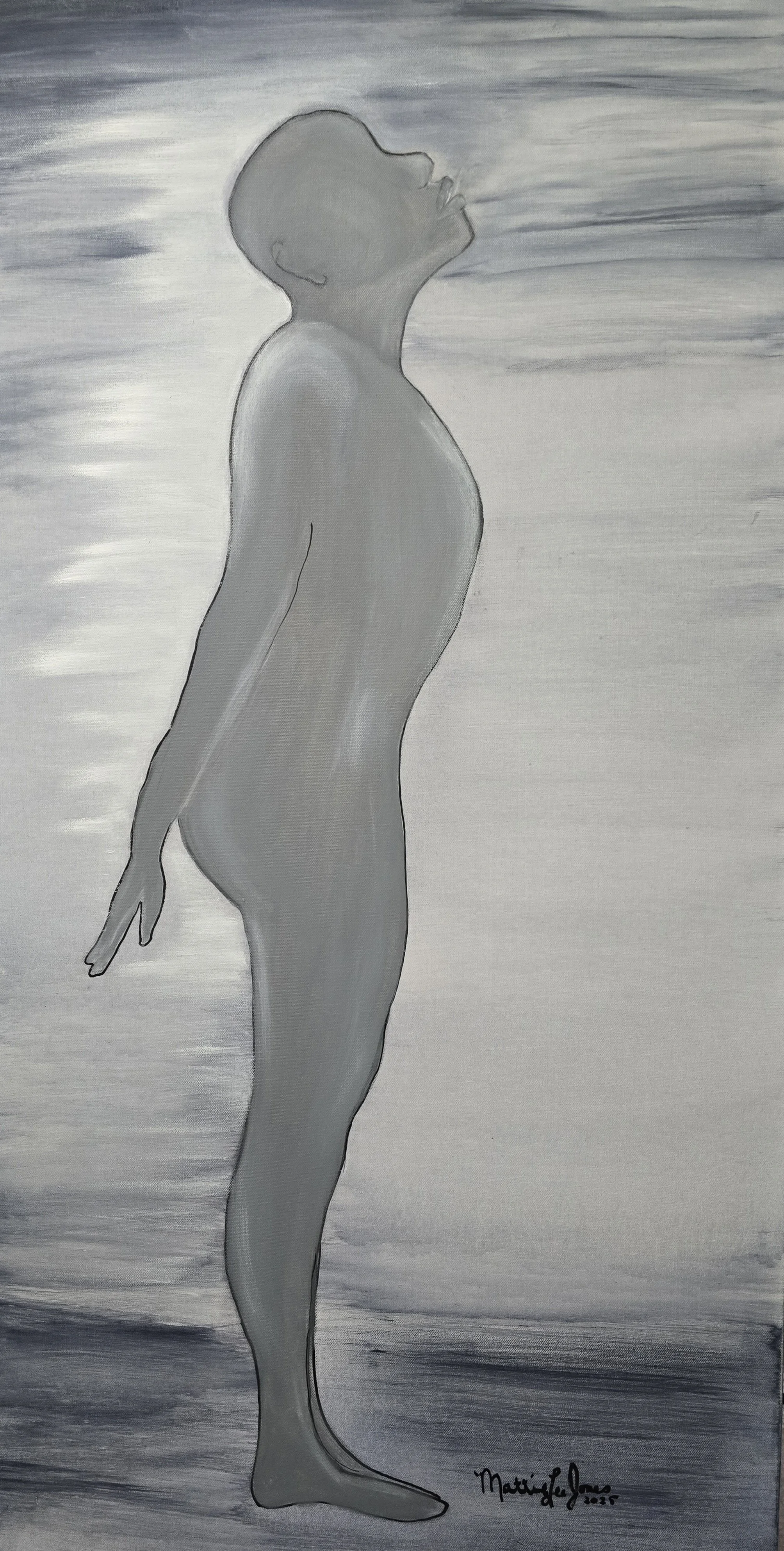 Title: BREATHE 48X24 Oil on Canvas