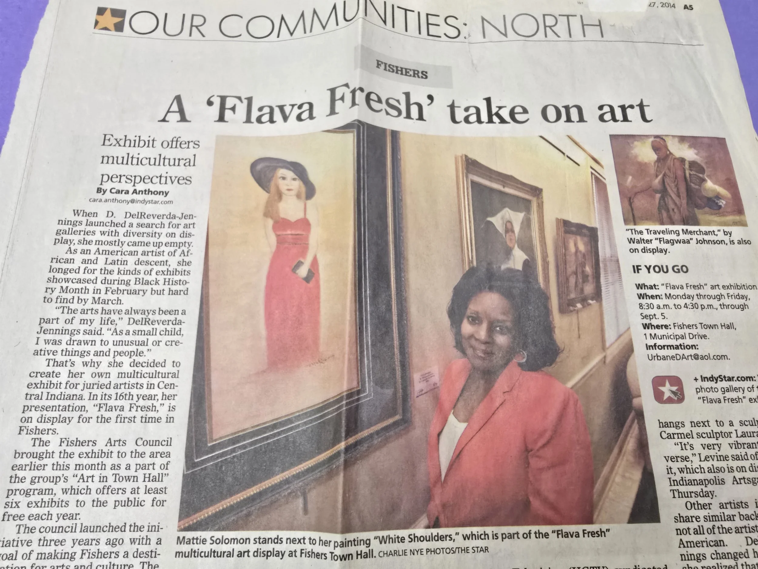 INDIANAPOLIS STAR AND NEWS FEATURED ARTIST ARTICLE 
