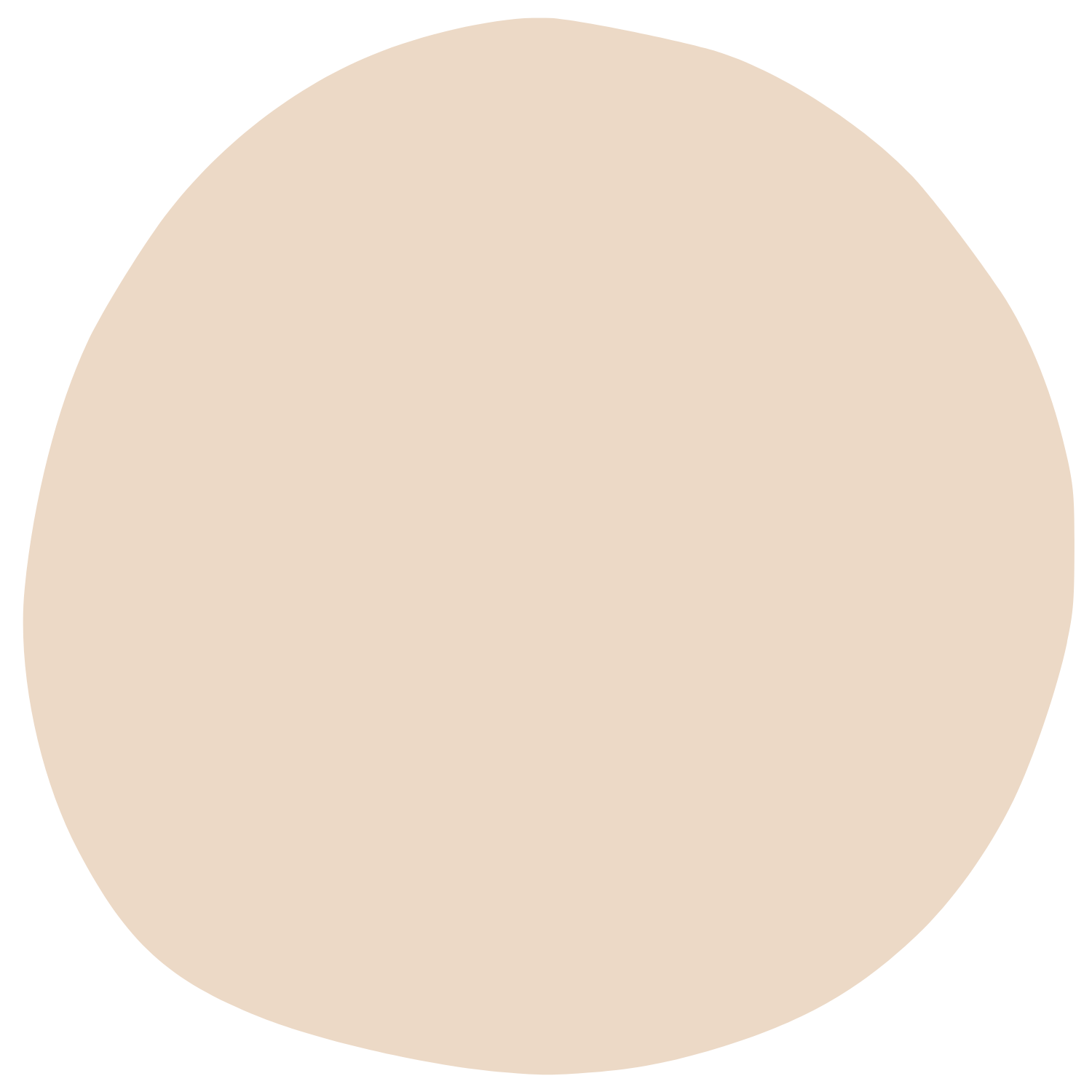 A large, light beige, rounded shape resembling an egg set against a black background.