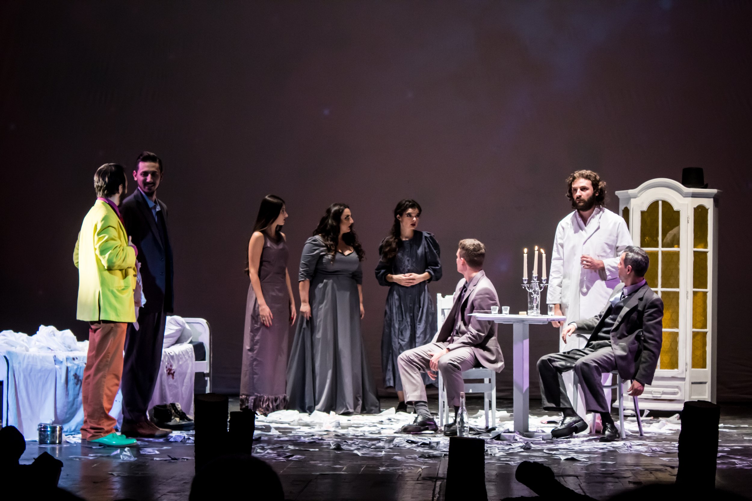 Students performing ensemble scene work in Sacramento acting class