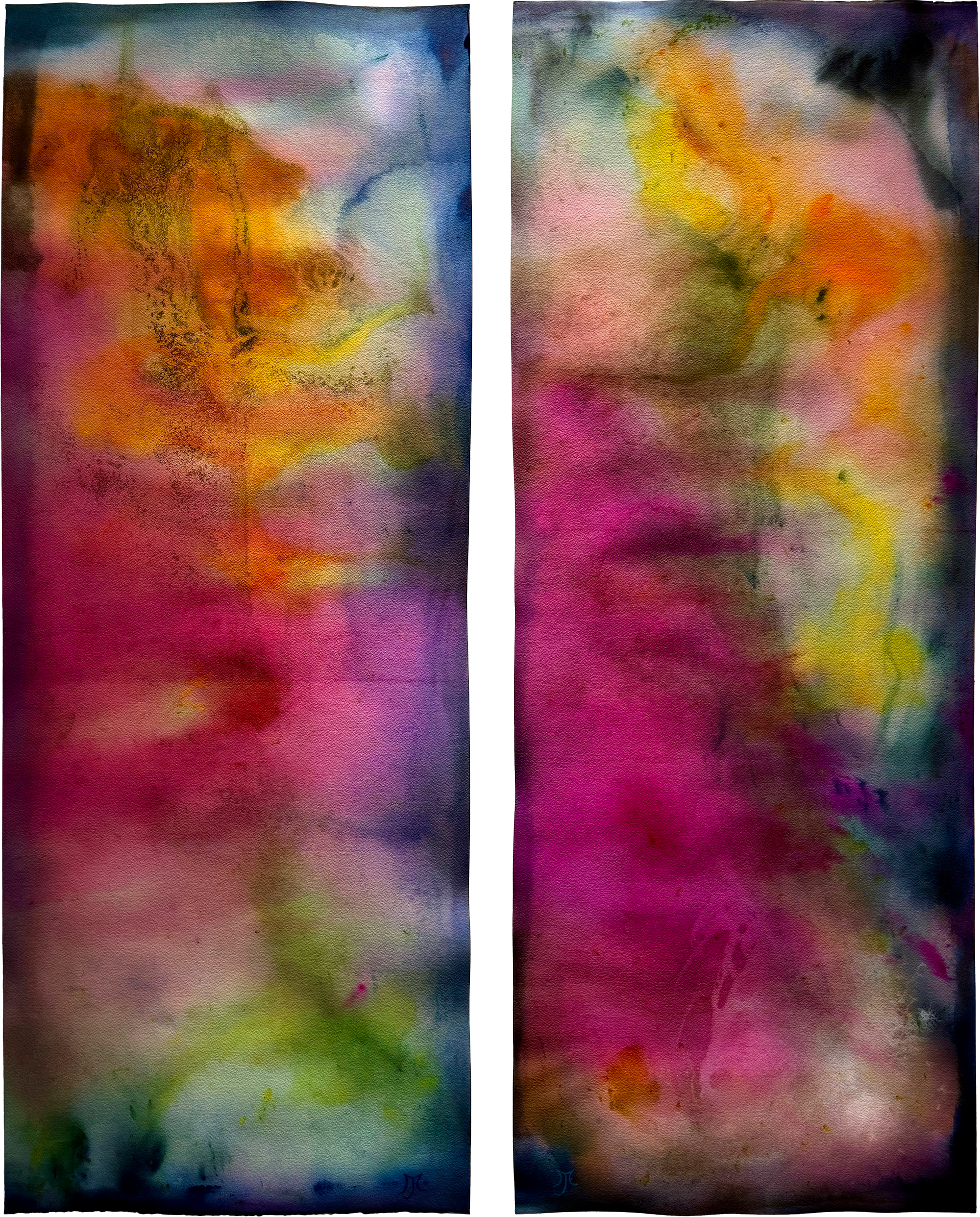 Twin Souls, 2025. Dye on paper, framed — 45.75 x 20.25 in / 116 x 51 cm