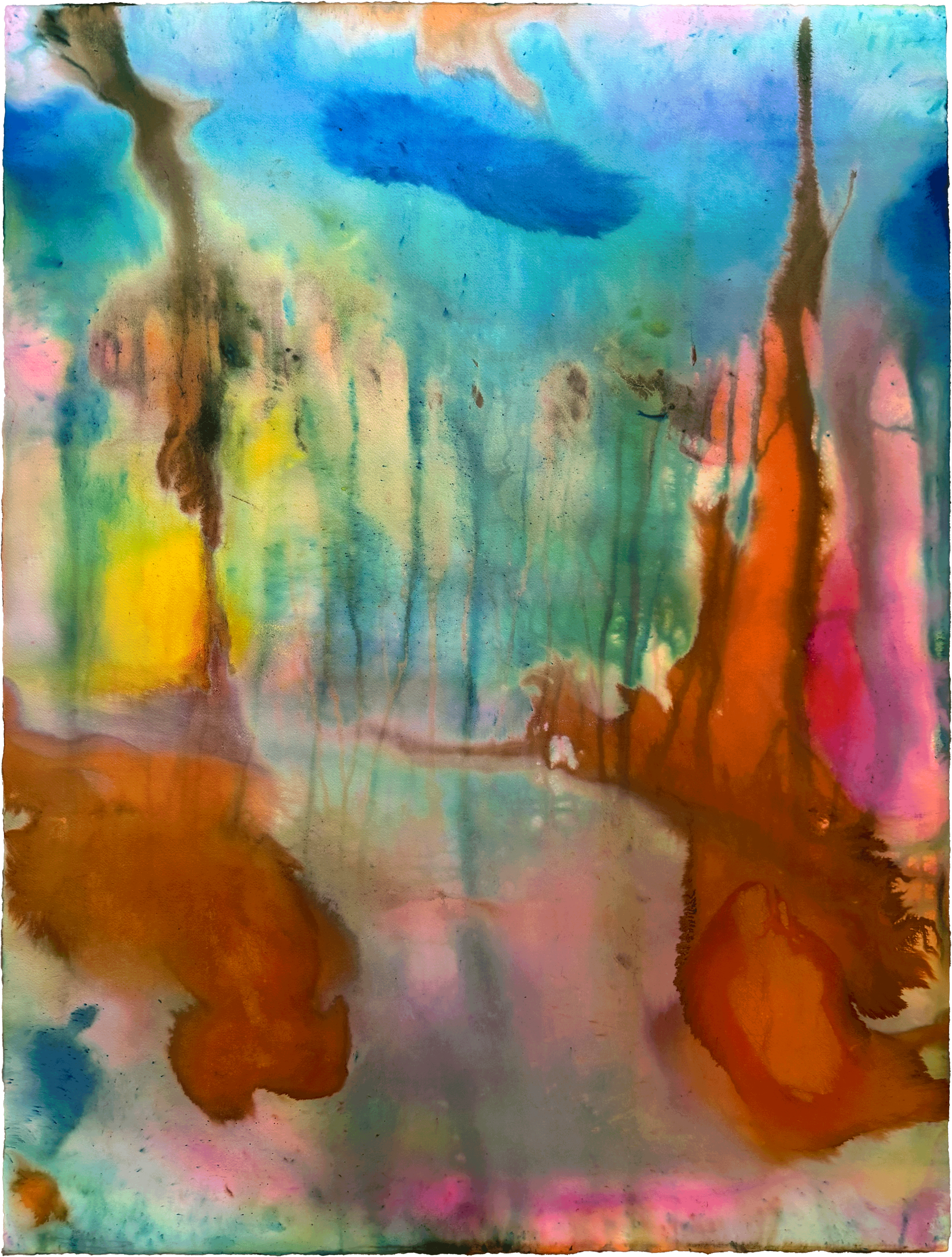 Blue Cloud, 2025. Dye on paper, framed — 51 x 39 in / 129.5 x 99 cm