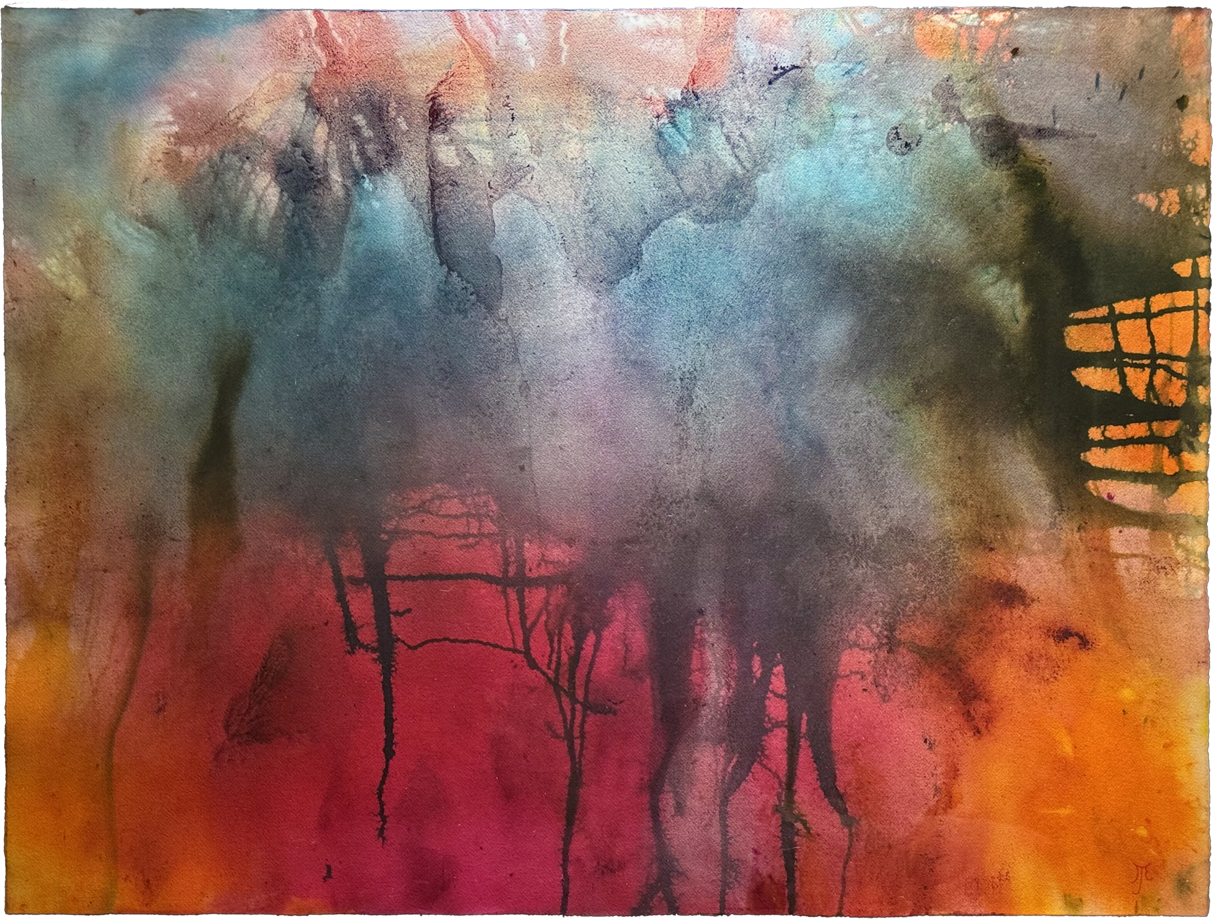 Eruption, 2025. Dye on paper, framed — 36.5 x 46.5 in / 93 x 118 cm