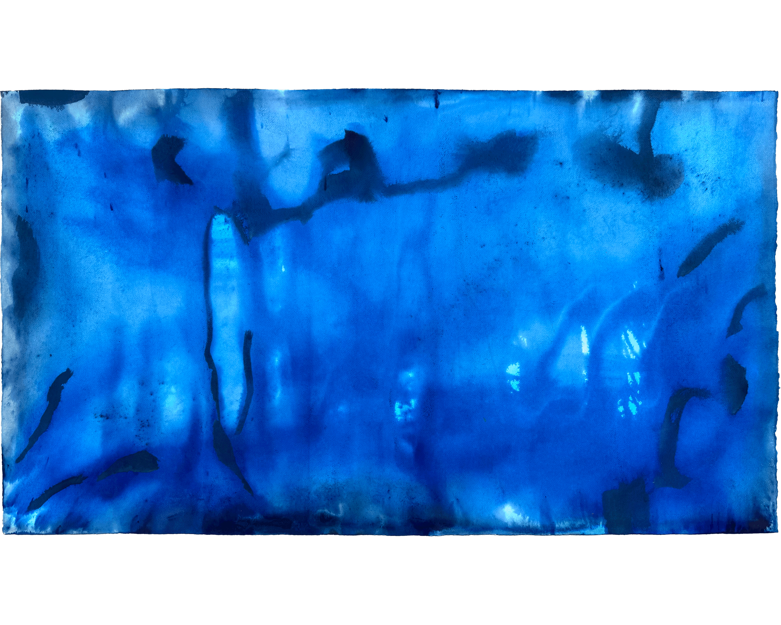 Deep Blue, 2025. Dye on paper — 25 x 44 in / 63.5 x 112 cm