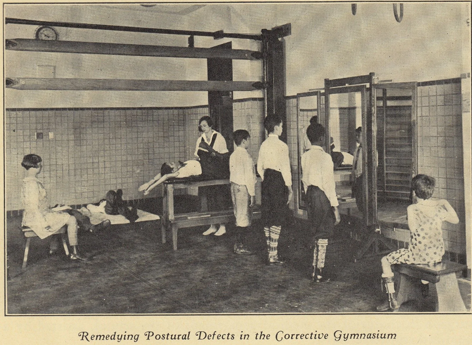 The corrective gymnasium, an early physical therapy space