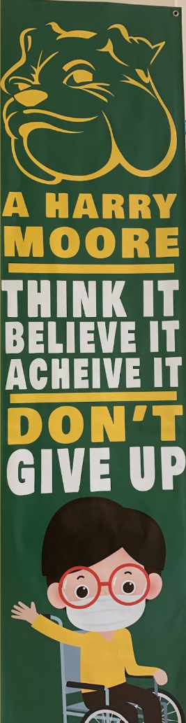 An AHM banner: Think it, believe it, achieve it, don't give up