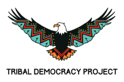 The logo of Tribal Democracy Project; a stylized eagle with outstretched wings.