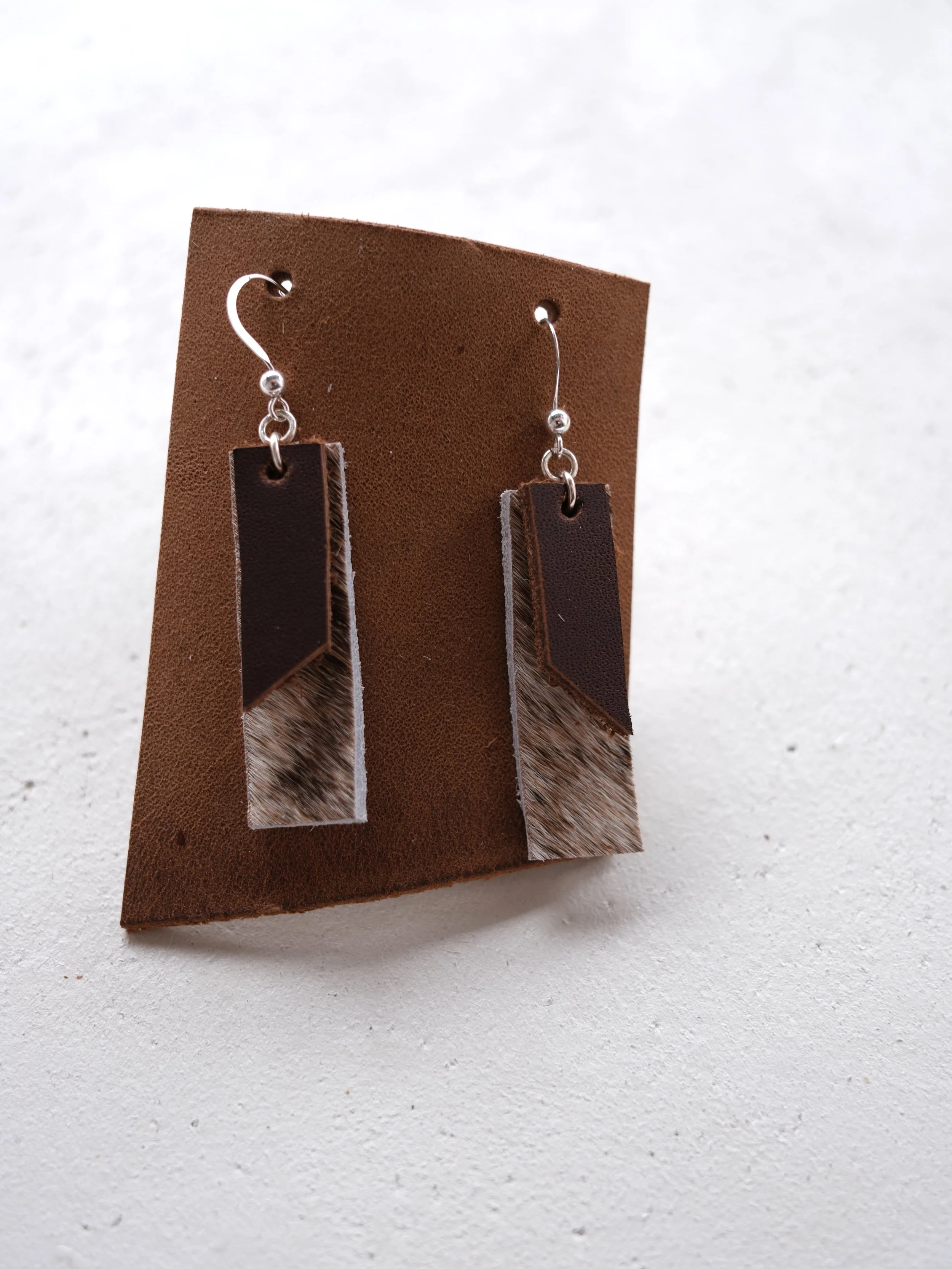 reclaimed leather earrings