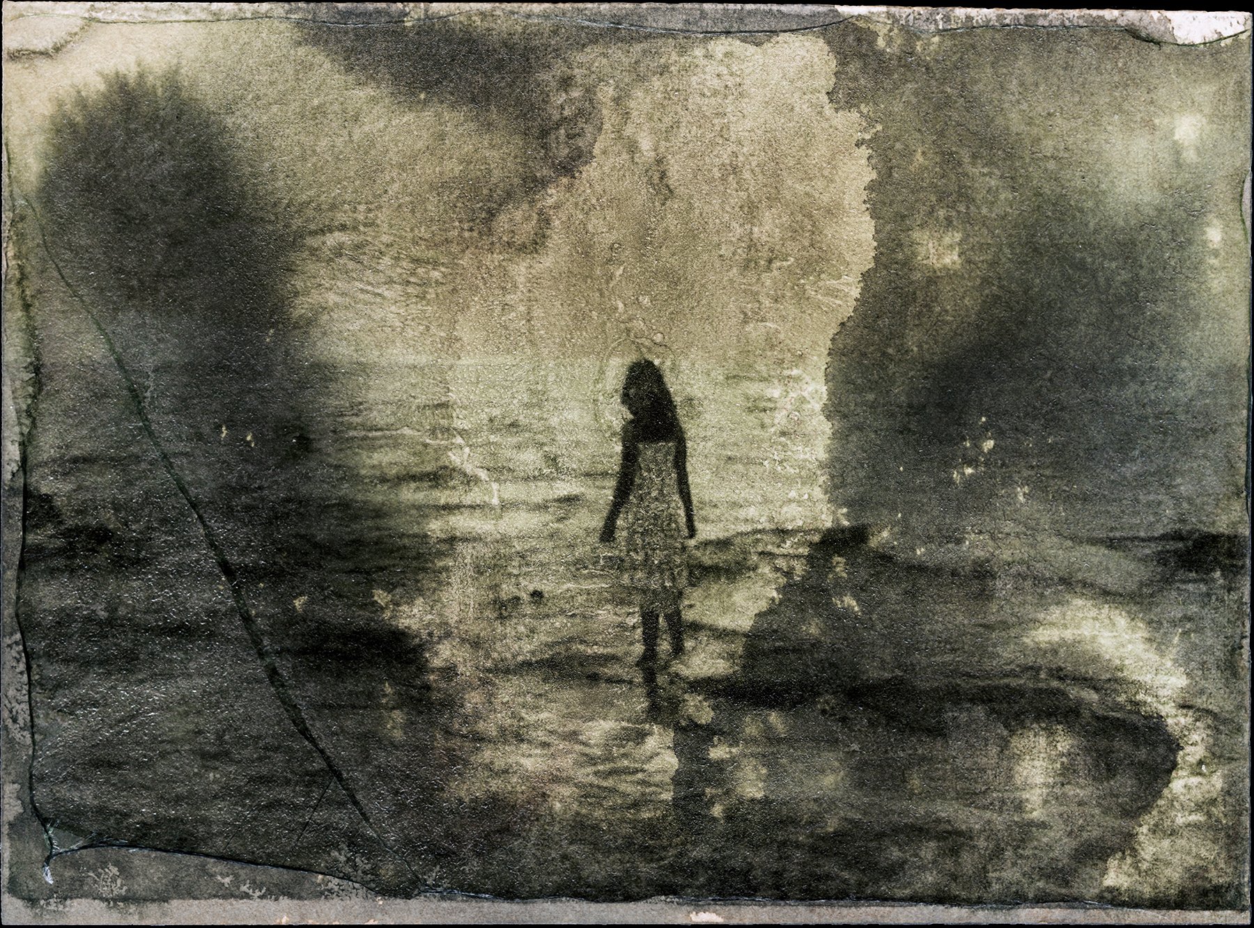 2025 Greece.
Image transfer on watercolour paper painted with inks.