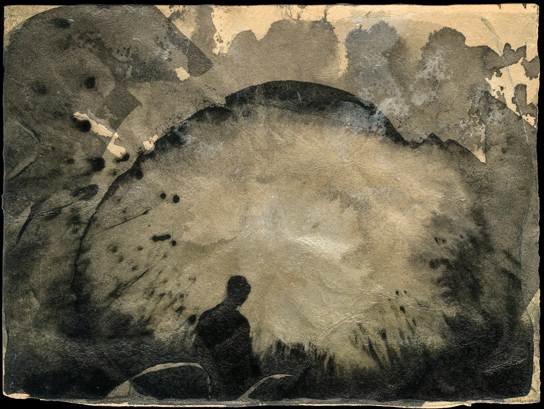 2025 Greece.
Image transfer on watercolour paper painted with inks.