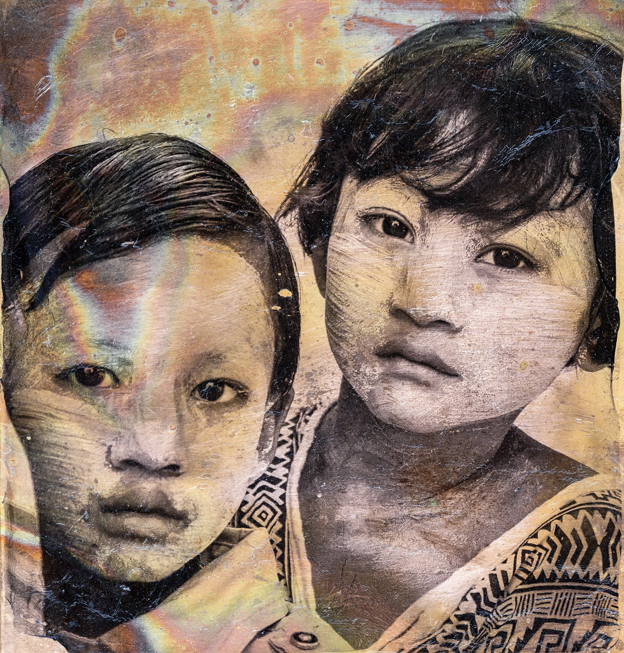 2019, Myanmar. Brass plate - Image transfer.