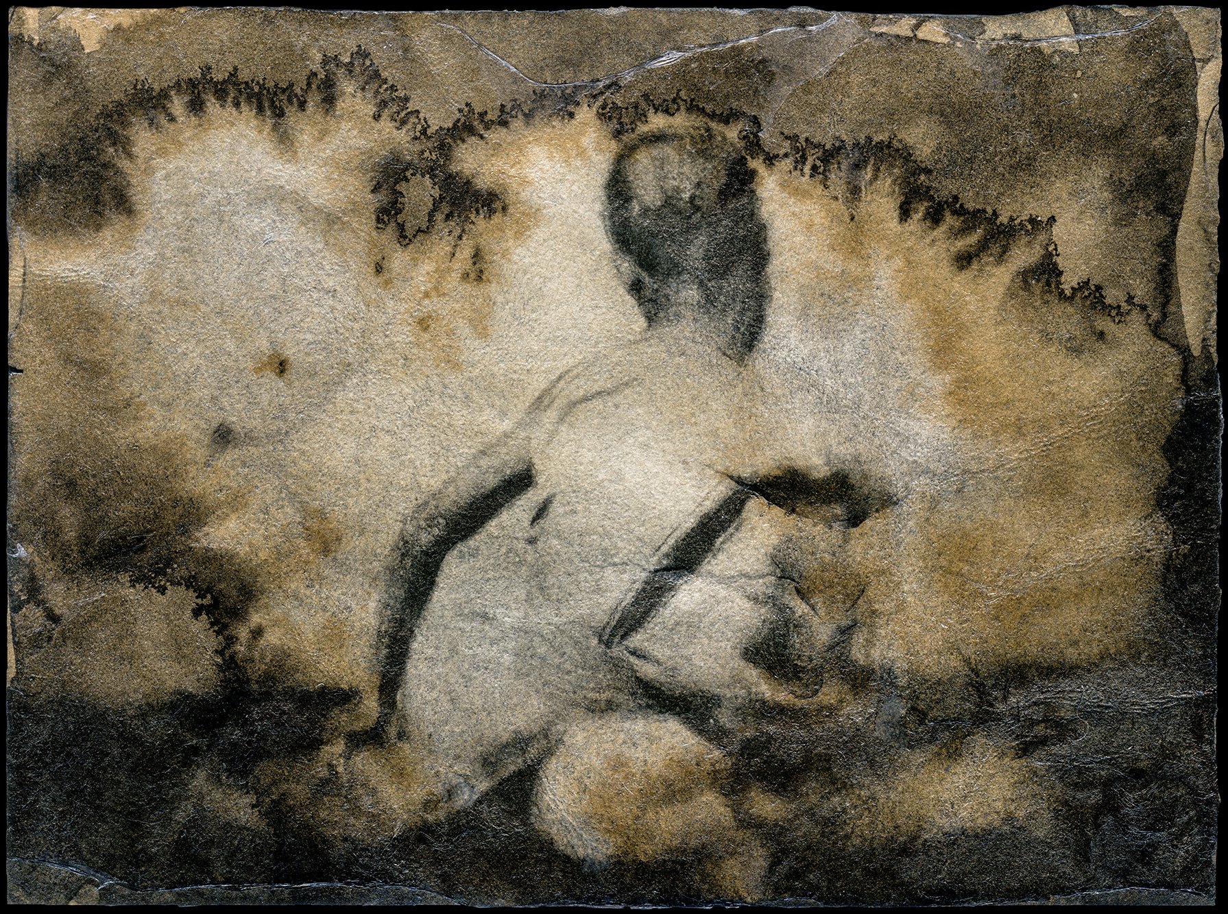 2025 Greece.
Image transfer on watercolour paper painted with inks.