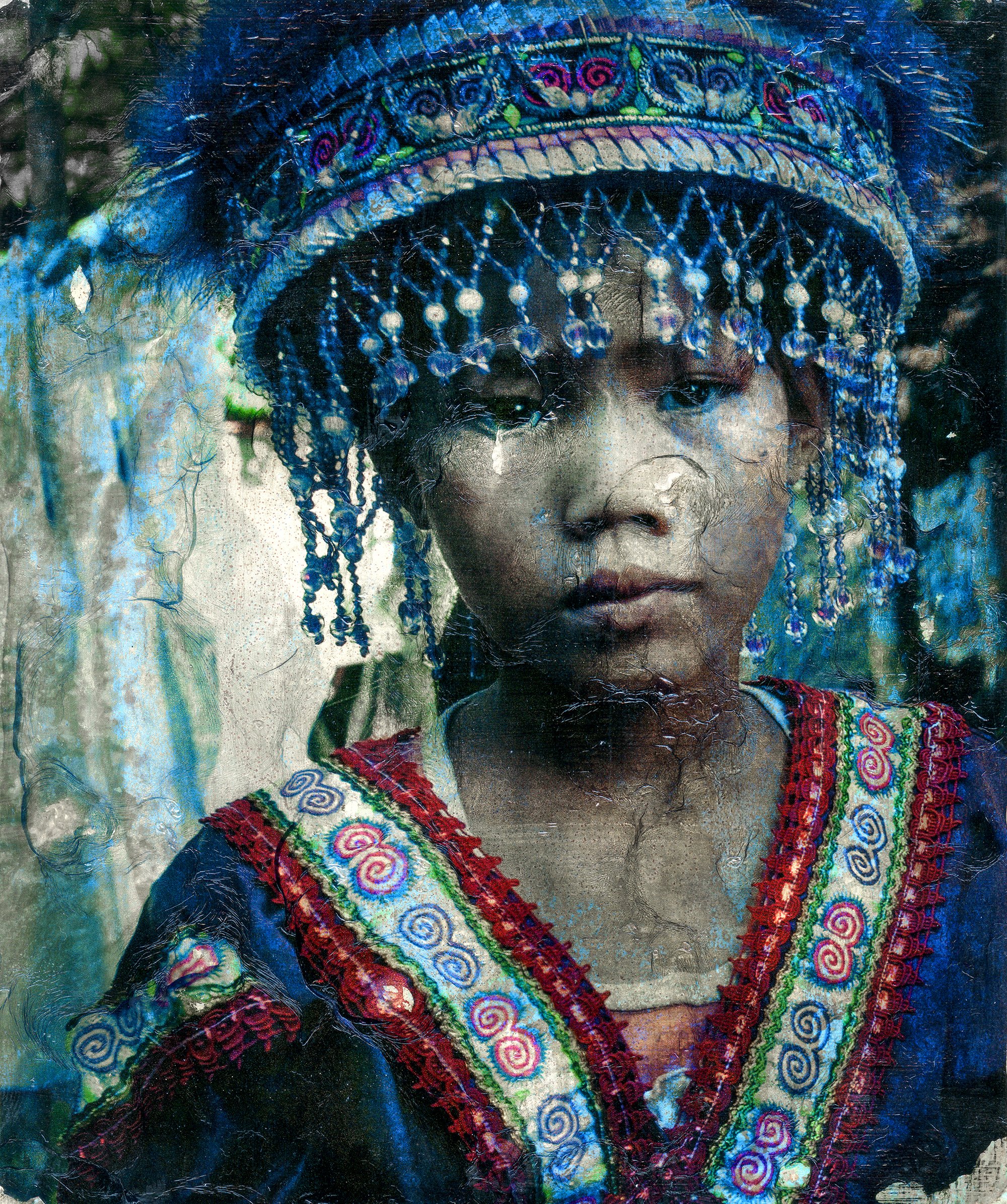 2012, Laos. Brass plate - Image transfer.