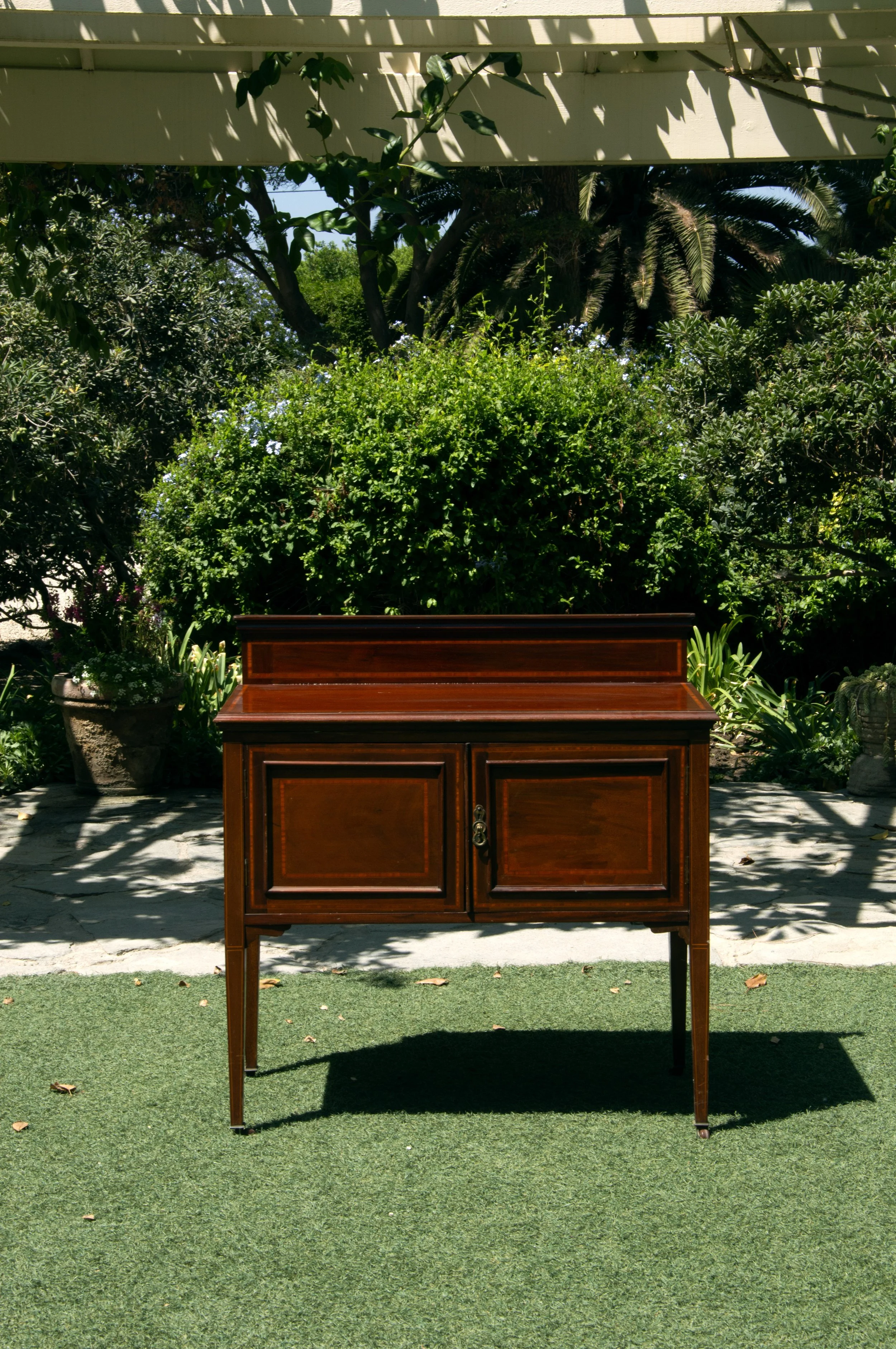 Dark Wood Table w Doors and Wheels.jpg