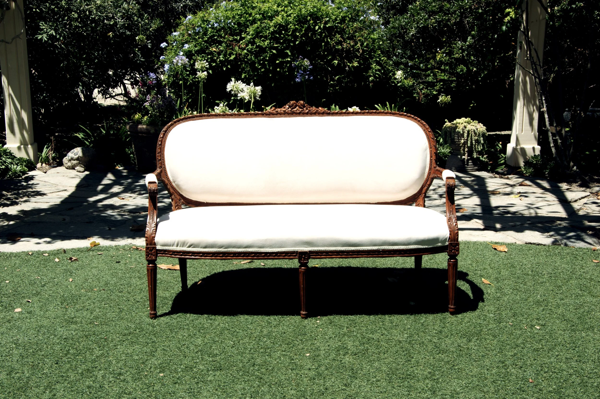Ivory Wood Trim Settee.jpg