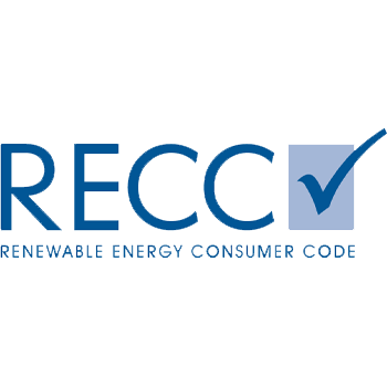 RECC logo with a check mark in a blue box and the text 'Renewable Energy Consumer Code' underneath.