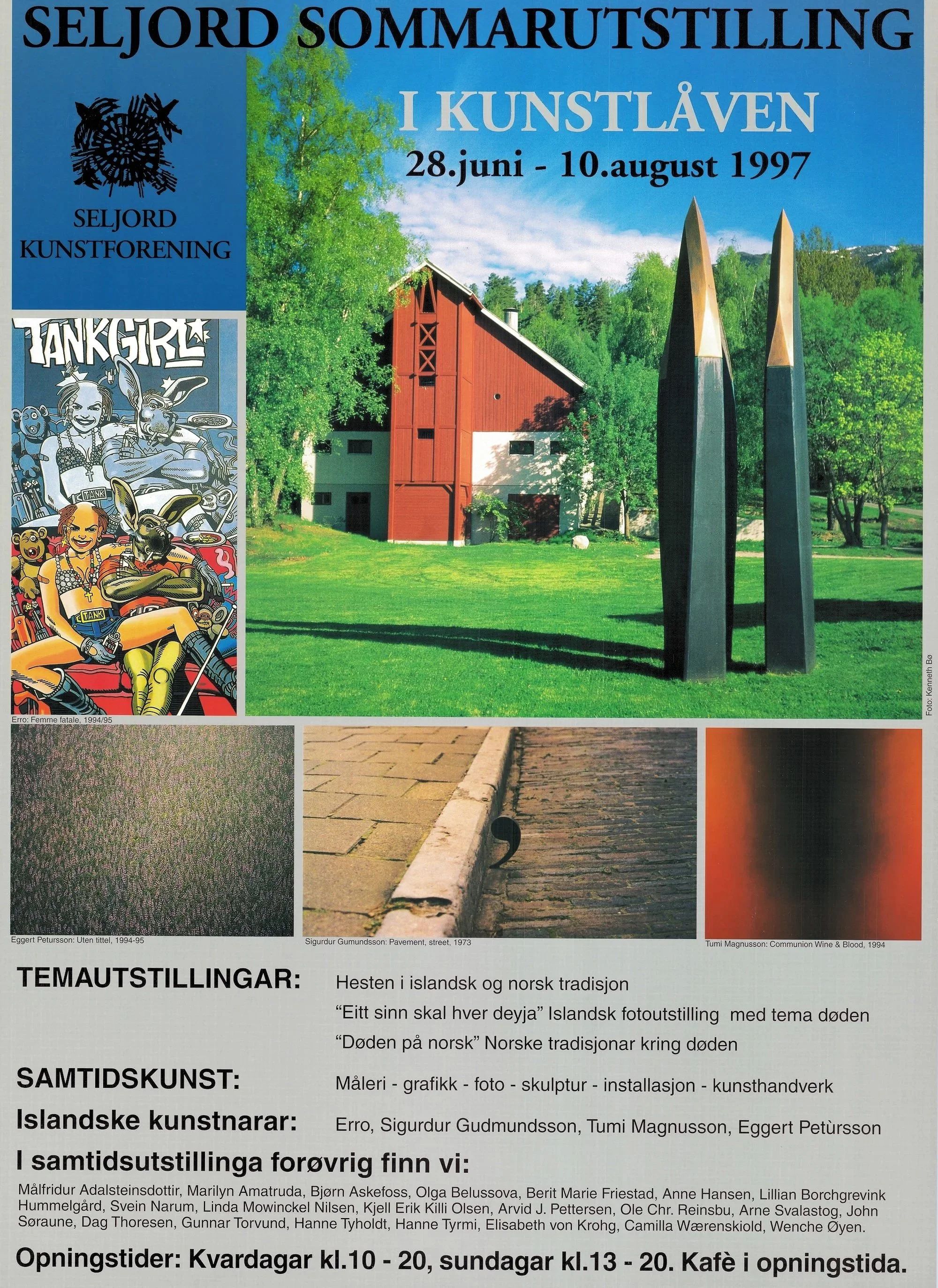 Sommarutstillinga 1997
Sommarutstillinga i Kunstlåven var open 28. juni–10. august 1997. Temautstillingane tok utgangspunkt i islandsk og norsk tradisjon, mellom anna «Hesten i islandsk og norsk tradisjon», den islandske fotoutstillinga «Eitt sinn sk