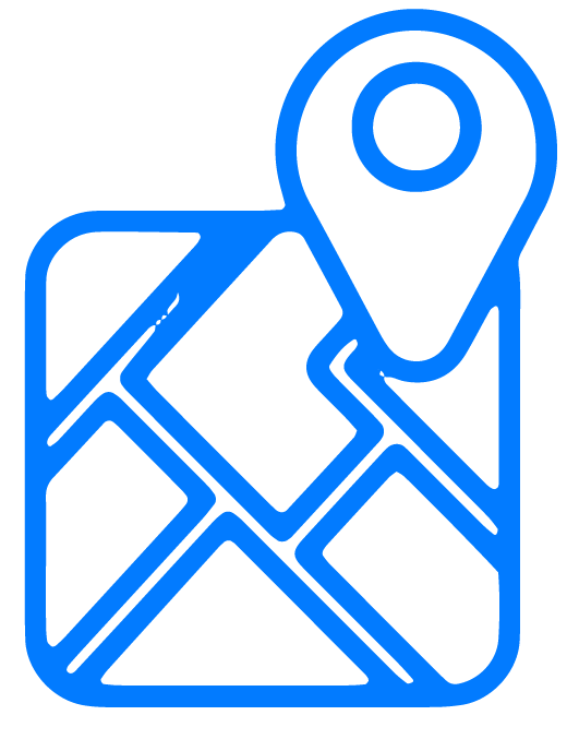 Icon of a map with a location pin