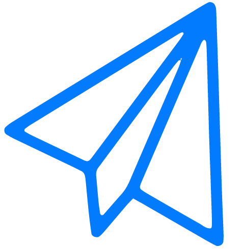 Blue paper airplane icon