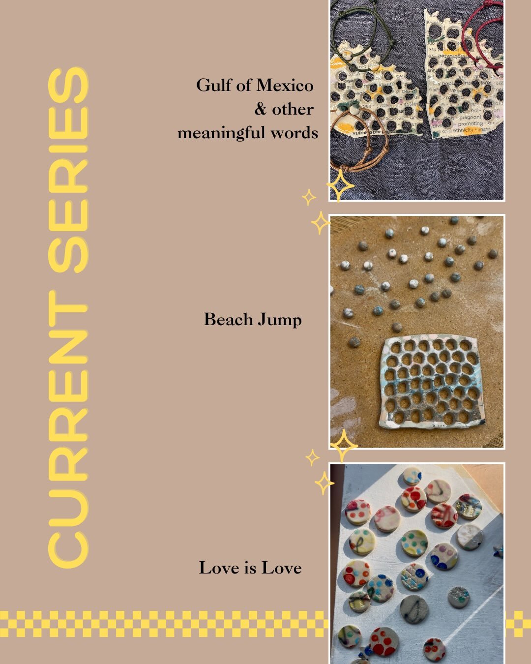 Dots on bracelets and bolos . Find out more about our series and process on the website. Of course you can shop there too! Link in bio