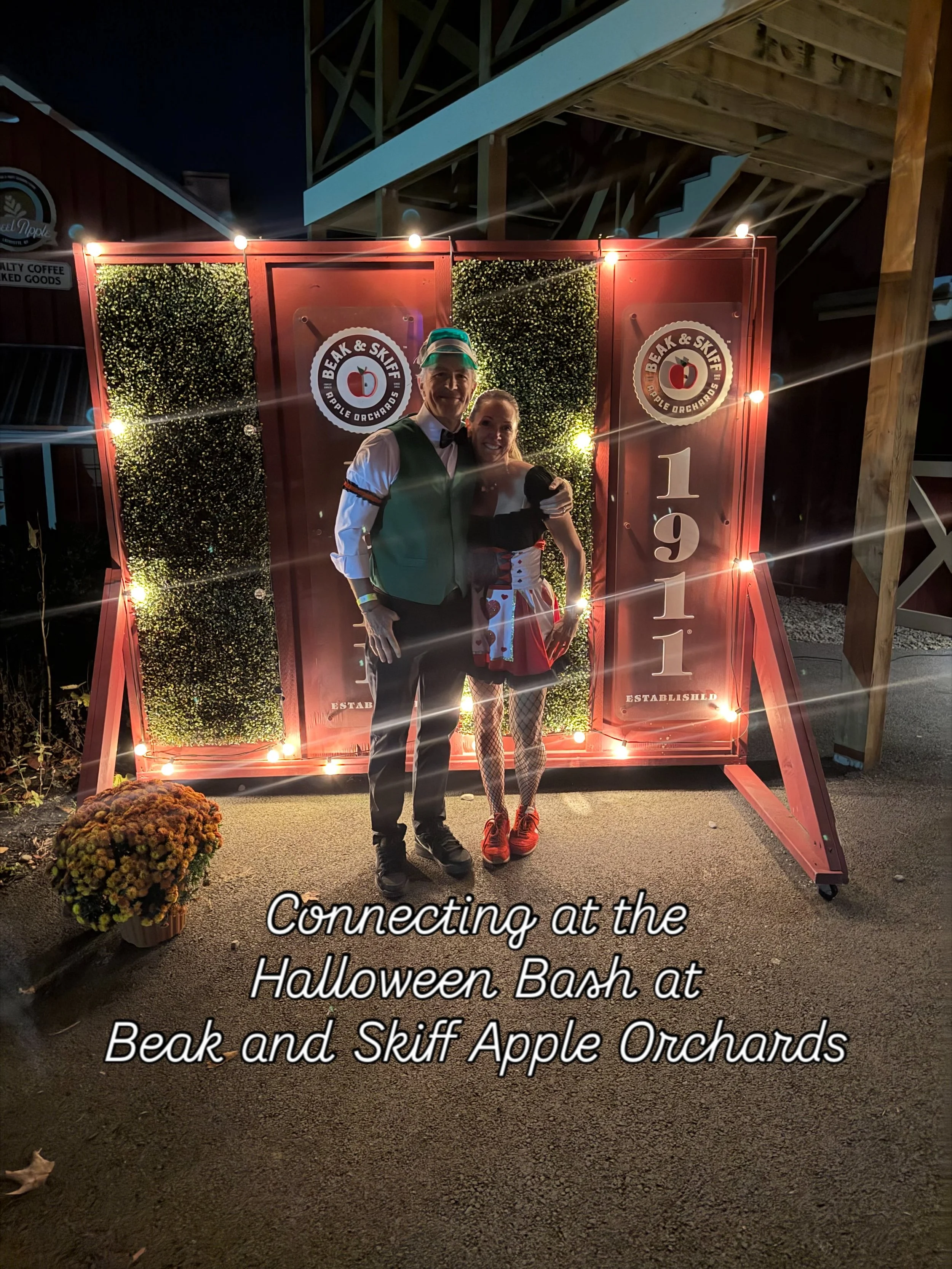 Friends of Connected Dots Project celebrating Halloween in Lafayette, NY in costume and wearing dot bracelets!  The Halloween Bash at Beak and Skiff Apple Orchards looks like a really good time! (Thanks for sharing the photos!!) 🧡🖤🧡🖤

@beakandski