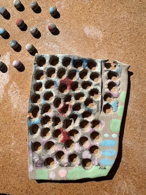 slab "skeleton" once the dots were cut
