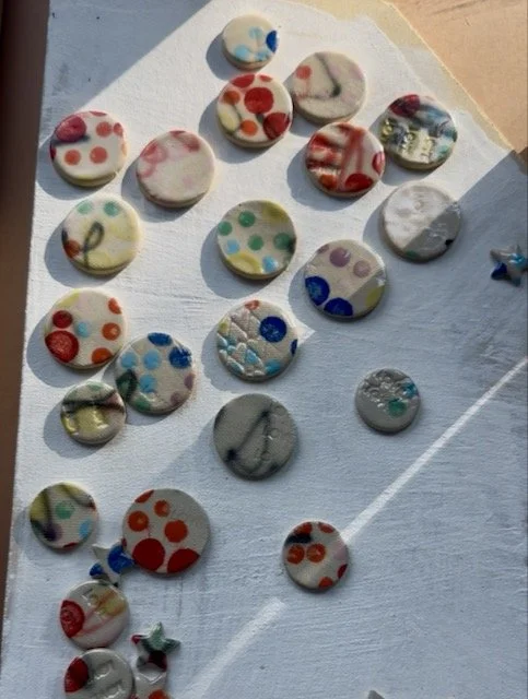 Dots after glaze firing