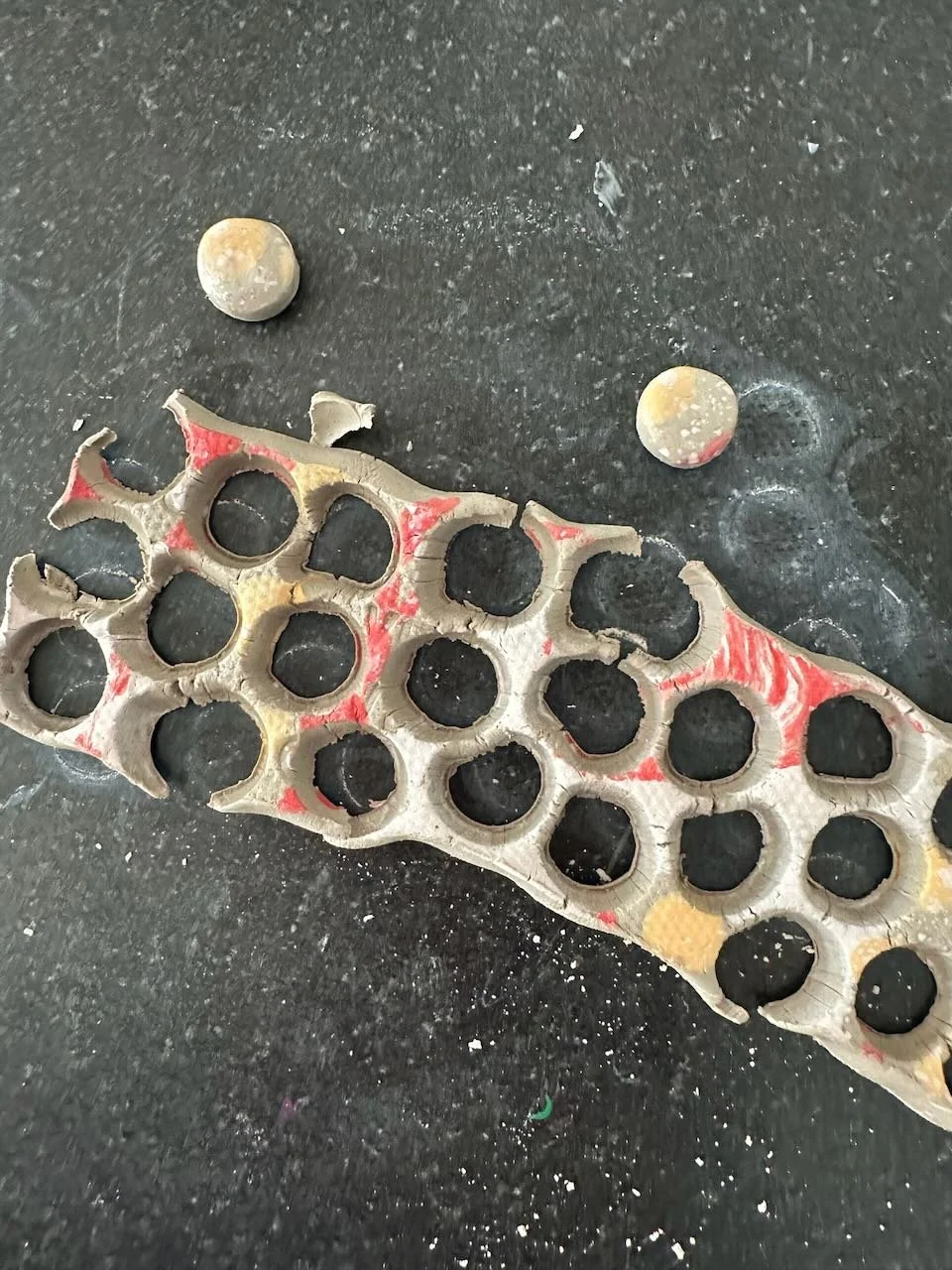 OG Love Confetti slab after beads have been formed