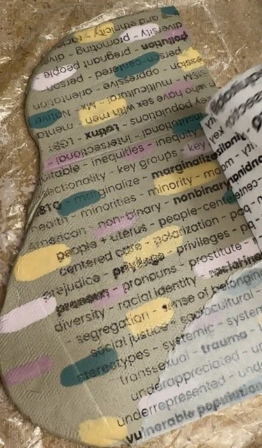 photolithography technique to apply the words
